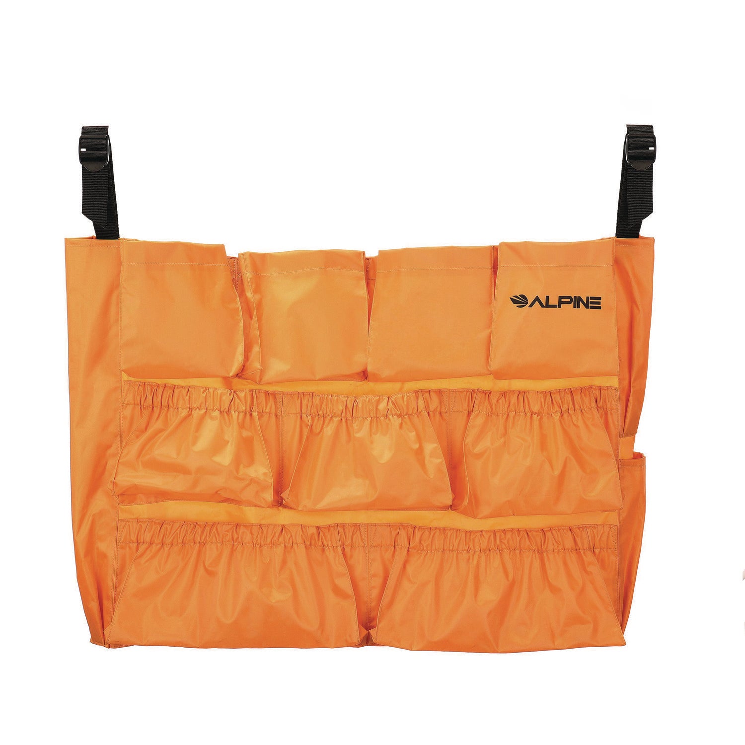 Alpine Industries 12 Pocket Trash Can Caddy Bag - 12 Compartments Organizer for Recycling Bins, Camping & Outdoor Activities - Orange Waste Management Accessory