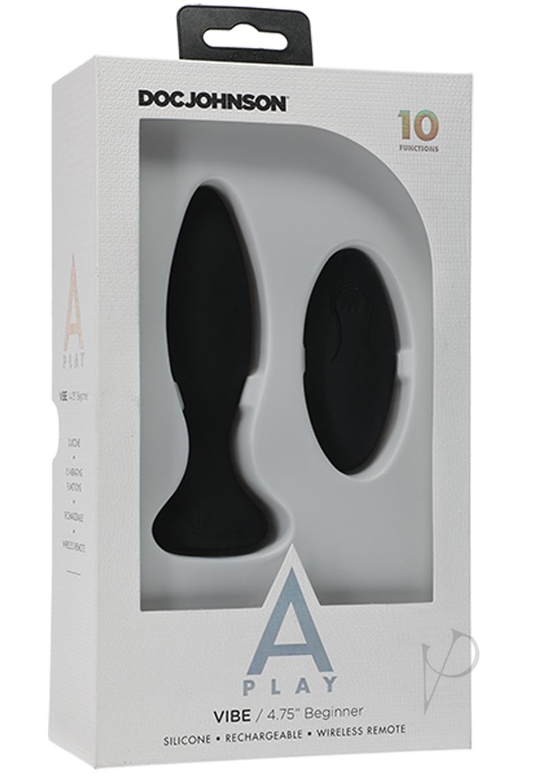 Remote Control Beginner Anal Plug - A Play Vibe Silicone Butt Plug for Adults | Perfect for Couples Play & Solo Exploration | Black