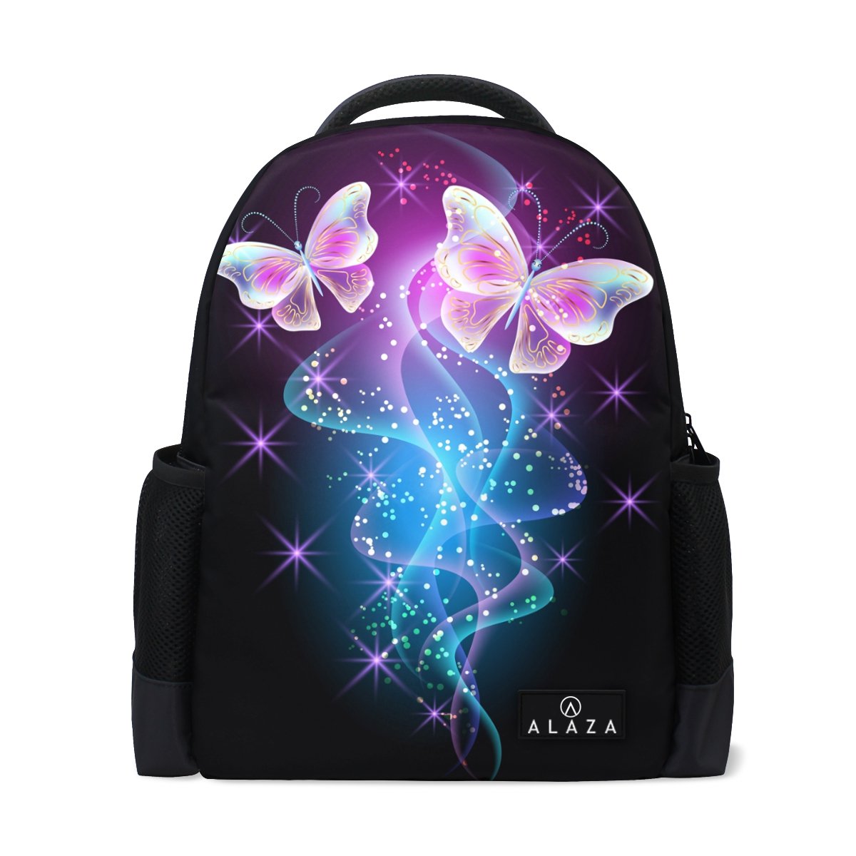 Magical Butterfly Firework Polyester Backpack - Cute School Bag for Girls, Lightweight Travel Backpack for Women, Perfect for School, College, Camping & Outdoor Adventures