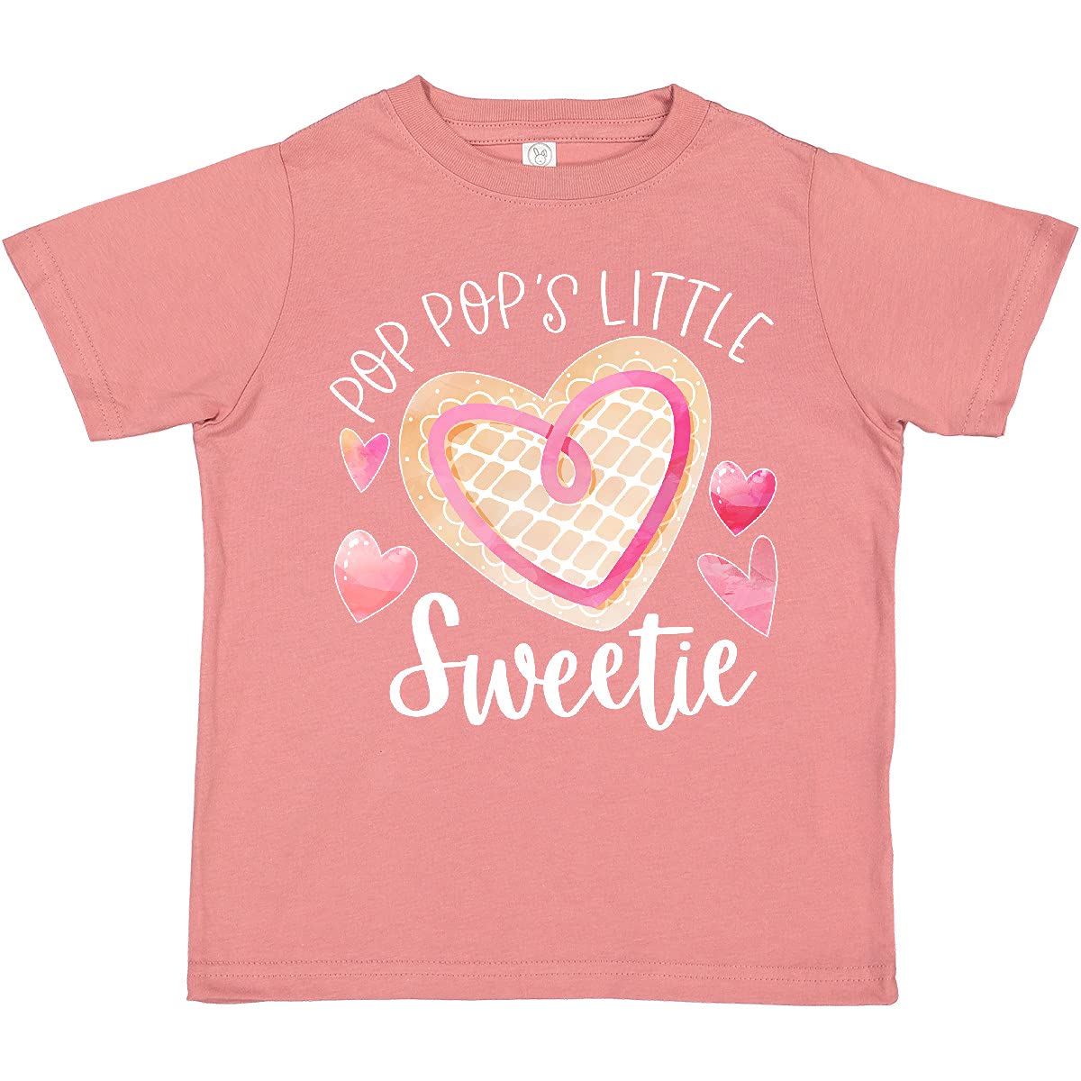 Inktastic Pop Pop's Little Sweetie Pink Heart Cookie Toddler T-Shirt - Cute Baby Girl Outfit for Playdates, Family Photos & Birthday Parties