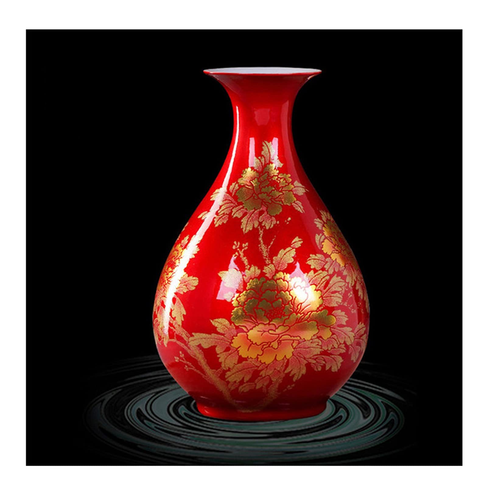 Creative Apple Vase - Handmade Jingdezhen Ceramic Vase, Modern Minimalist Home Decor for Living Room, Bedroom, Office | Red Porcelain Flower Vase for Fresh Flowers, Centerpiece, Wedding & Housewarming Gifts