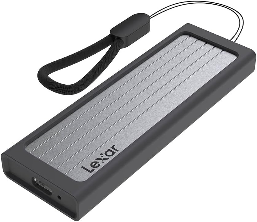 Lexar E6 M.2 NVMe SSD Enclosure - USB 3.2 Gen 2 (10Gbps) External Hard Drive Case for PC, Mac, Laptop - Portable Storage Solution for Gaming, Video Editing & Data Backup