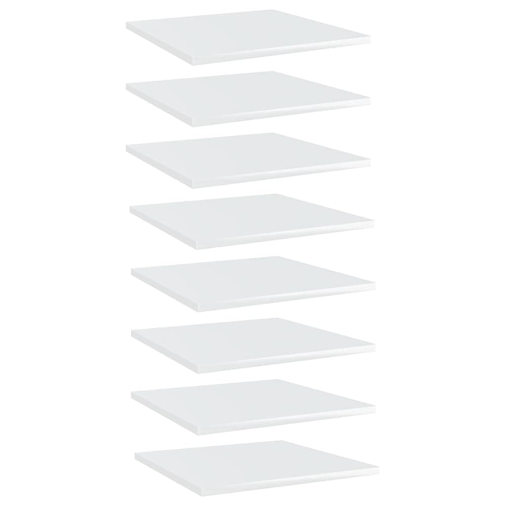 8-Piece High Gloss White Bookshelf Replacement Panels - Floating Shelves for Book Storage & Display - Durable Organizer Shelves for Home, Office & Library (Accessories Not Included) | Perfect for Books, Decor & Small Item Organization