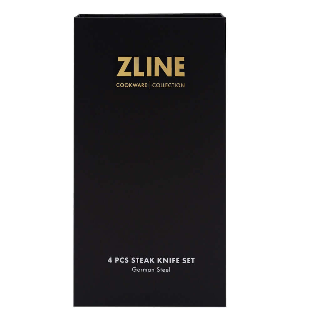 ZLINE 4-Piece Professional German Steel Steak Knife Set - High-Quality Sharp Cutlery for Steak, Meat & BBQ - Perfect for Dining, Gifting & Kitchen Essentials (STK GS 4)