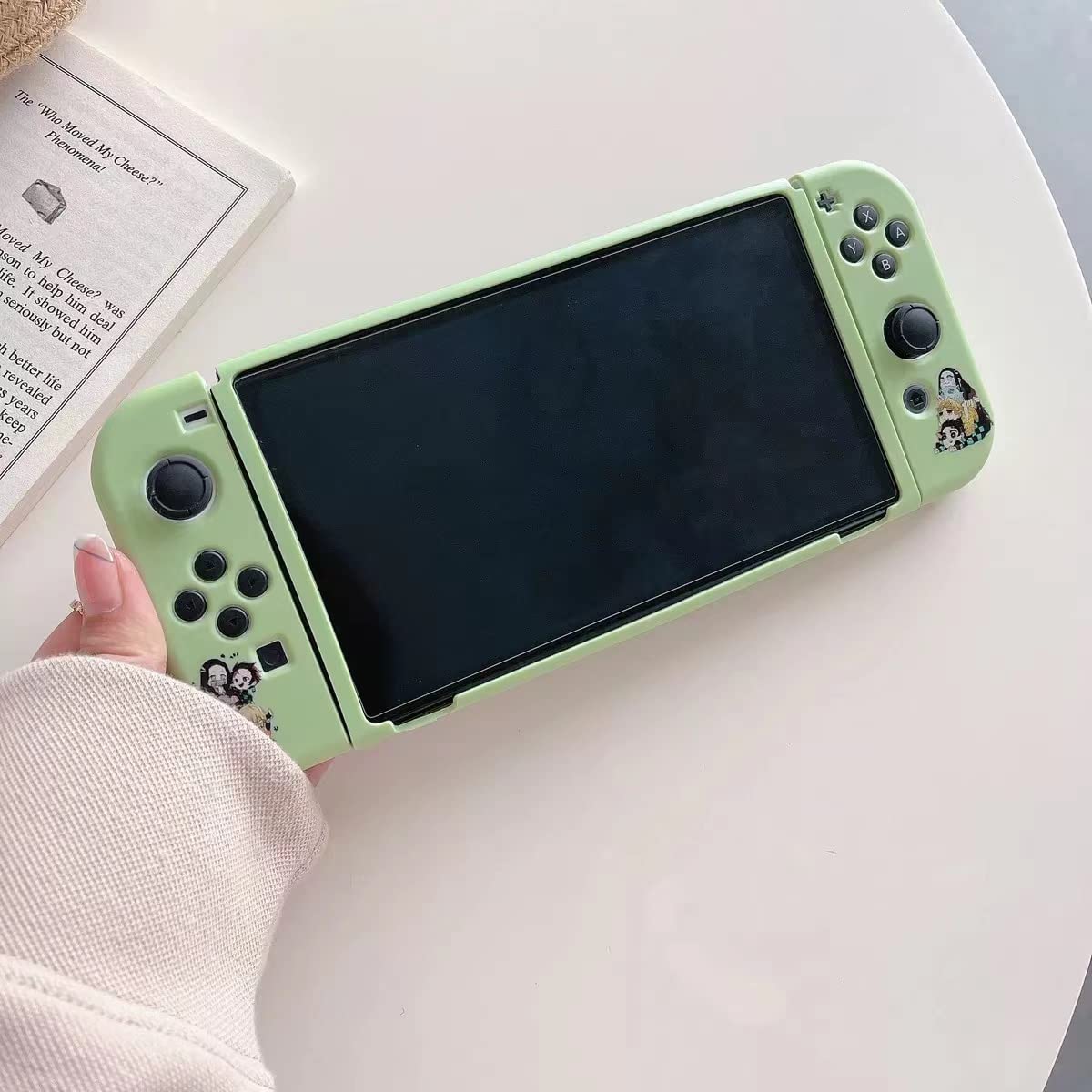 Demon Slayer Nintendo Switch OLED Case - Dockable Soft TPU Cover with Ergonomic Grip & Joycon Protection | Anime Gaming Accessory for Travel & Home Entertainment