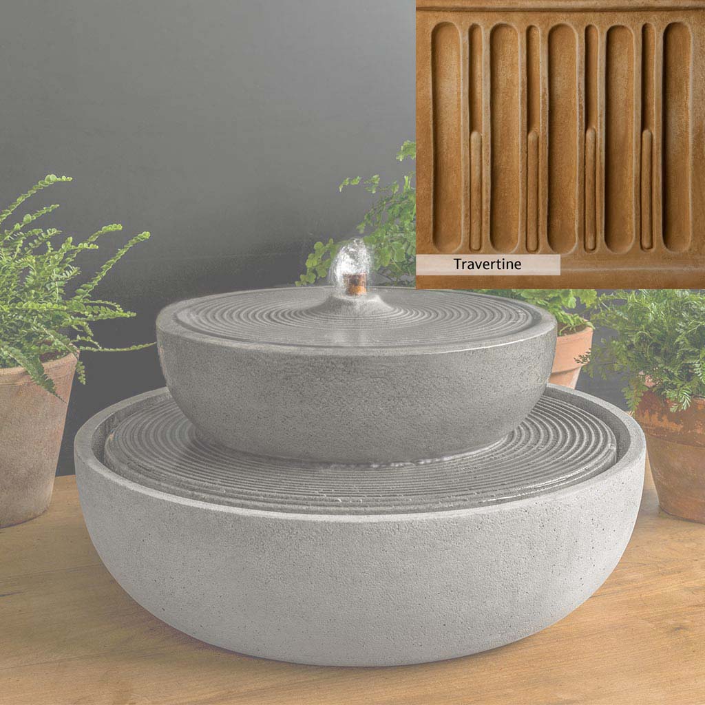 Campania International Lunas Fountain - Outdoor Garden Water Feature with LED Lights for Patio, Yard, and Landscape Decor