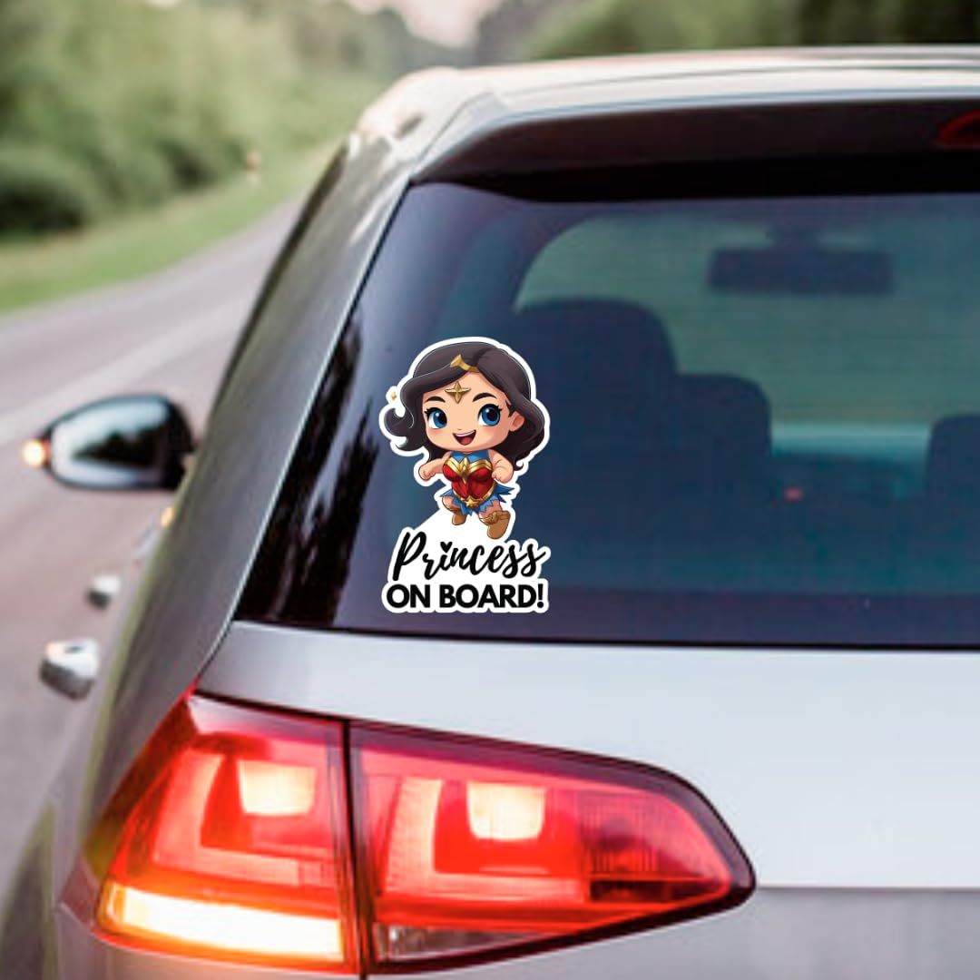 Baby on Board Car Stickers - Pack of 2 Adorable Princess Design for Child Safety | Perfect for Family Vehicles, School Pickups & Road Trips