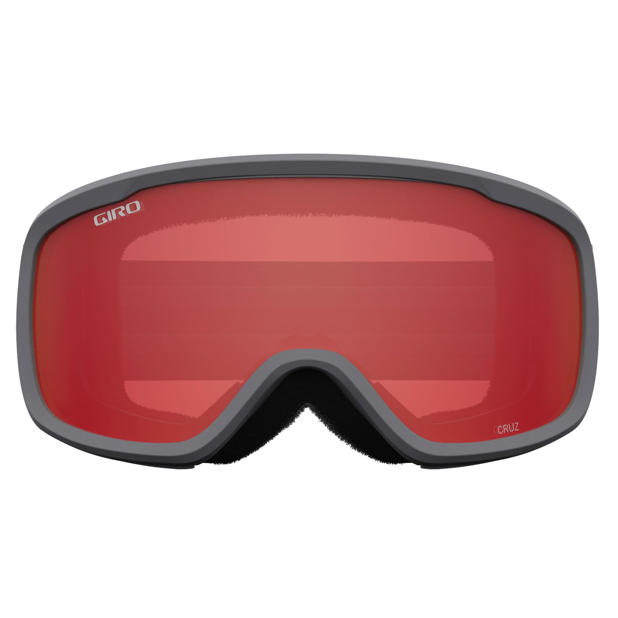 Giro Cruz Asian Fit Ski Goggles for Men, Women & Youth - Anti-Fog Snowboard Goggles with OTG Compatibility - Grey Wordmark Strap & Amber Scarlet Lens - Perfect for Skiing, Snowboarding & Winter Sports