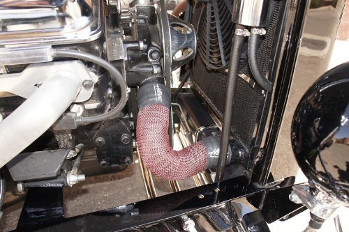 Black Carbon Fiber Radiator Hose Cover Kit - Heat Resistant Upper & Lower Hose Protector with Black Heat Shrink Tubing | Perfect for Car Engine Bay Customization & Performance Upgrade