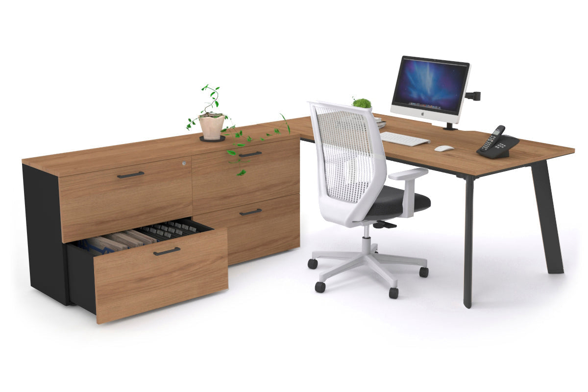 Switch Executive Setting With Uniform Spine Black Frame [1600L x 800W with Cable Scallop] - Premium Office Desk for Modern Workspaces