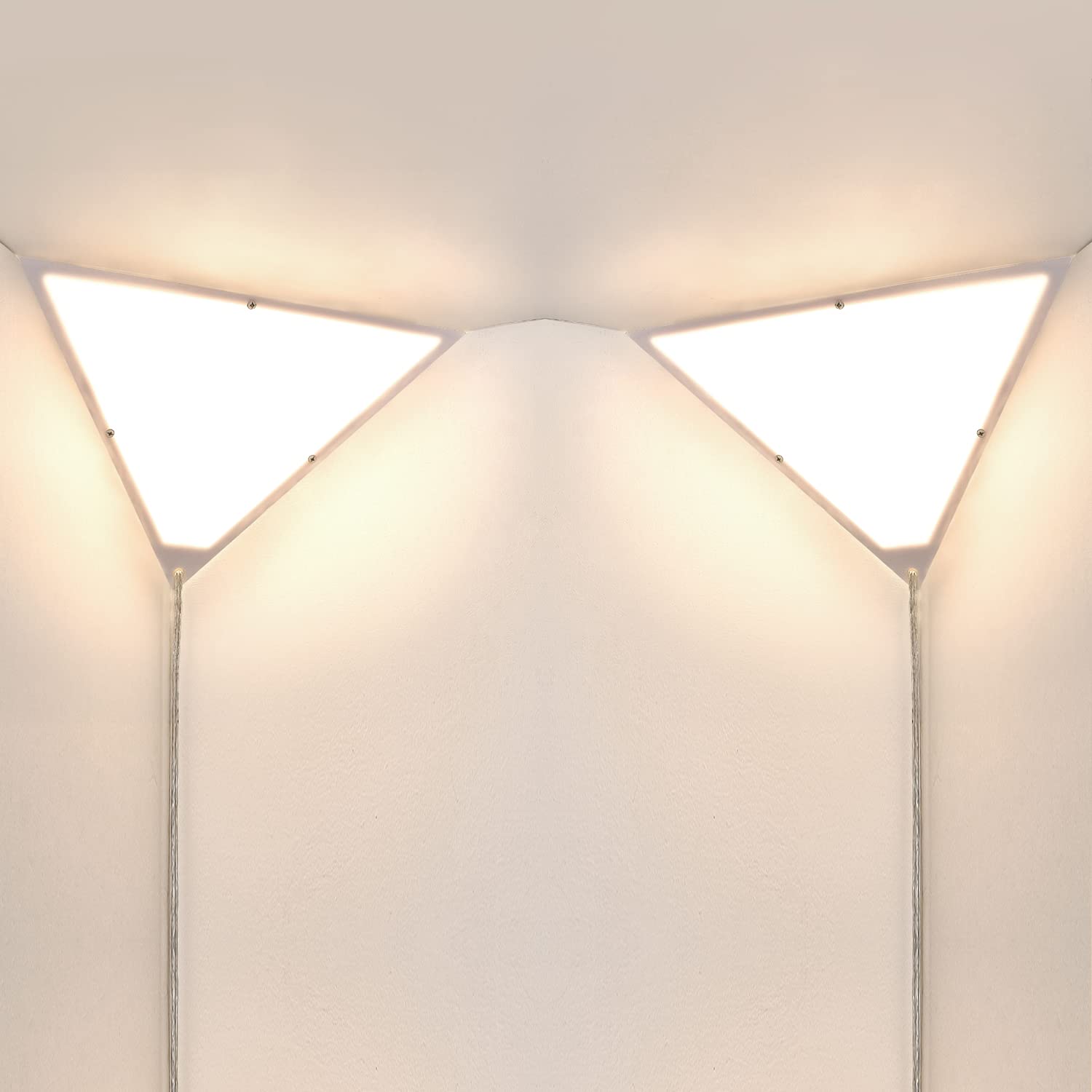 2 Pack Modern Plug-in Corner Lights with Switch - E26 Socket Wall Lamps for Living Room & Bedroom - Overhead Lighting Solution (Bulb Not Included) - Perfect for Reading Nooks, Hallways & Cozy Spaces