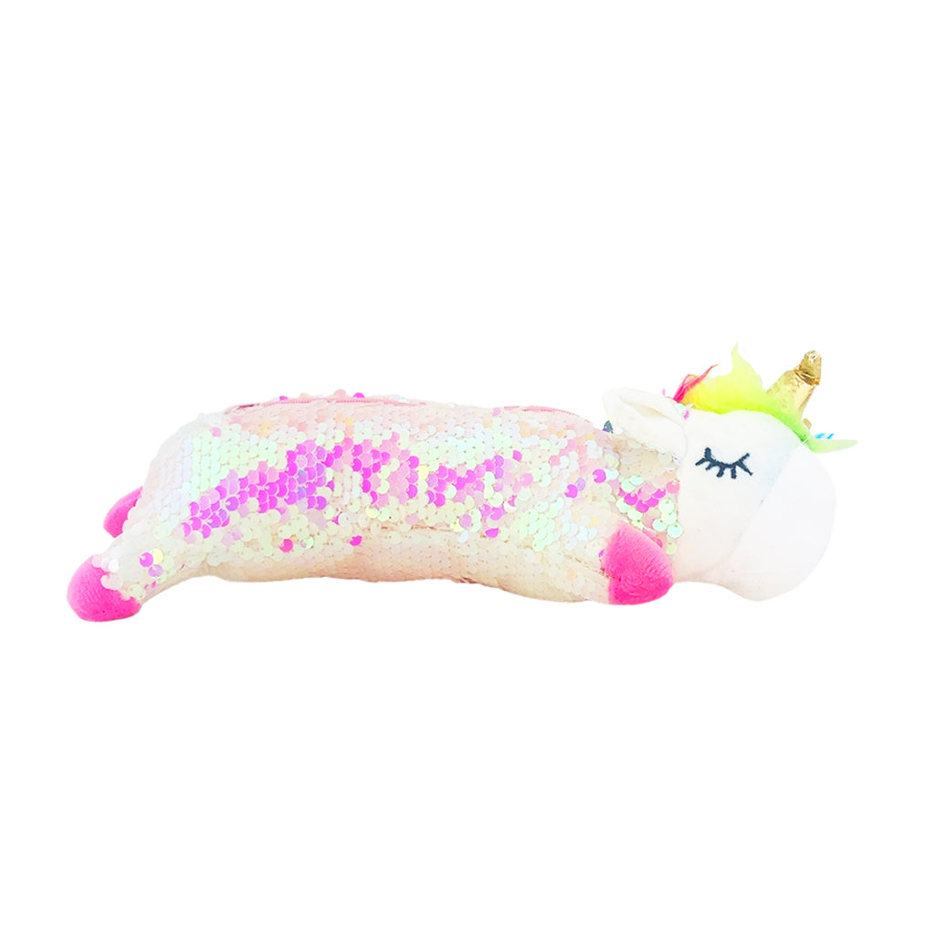 Unicorn Reverse Sequin Pencil Case - White | Cute School Supplies for Girls, Teens & Kids | Perfect for Back to School, Classroom & Homework Organization