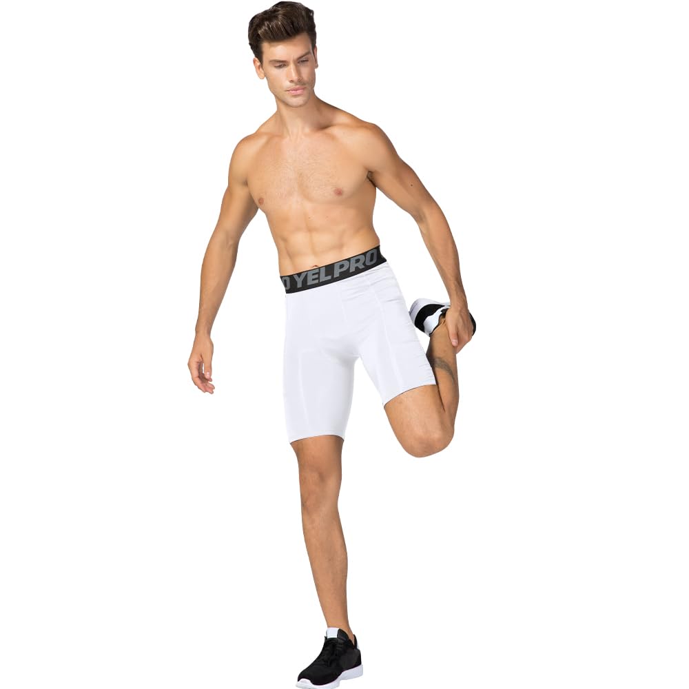 Queerier Men's Compression Shorts 1/3/4 Pack - Moisture Wicking Spandex Workout Underwear for Running, Sports & Gym - Athletic Base Layer Shorts for Active Lifestyle & Performance Training