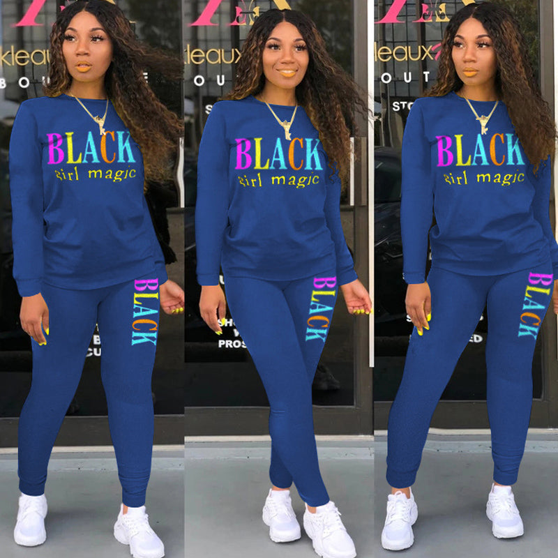 Custom Letter Printing Sports Two-Piece Set for Women - Gym Workout & Yoga Outfit - Perfect for Fitness, Running, and Casual Wear