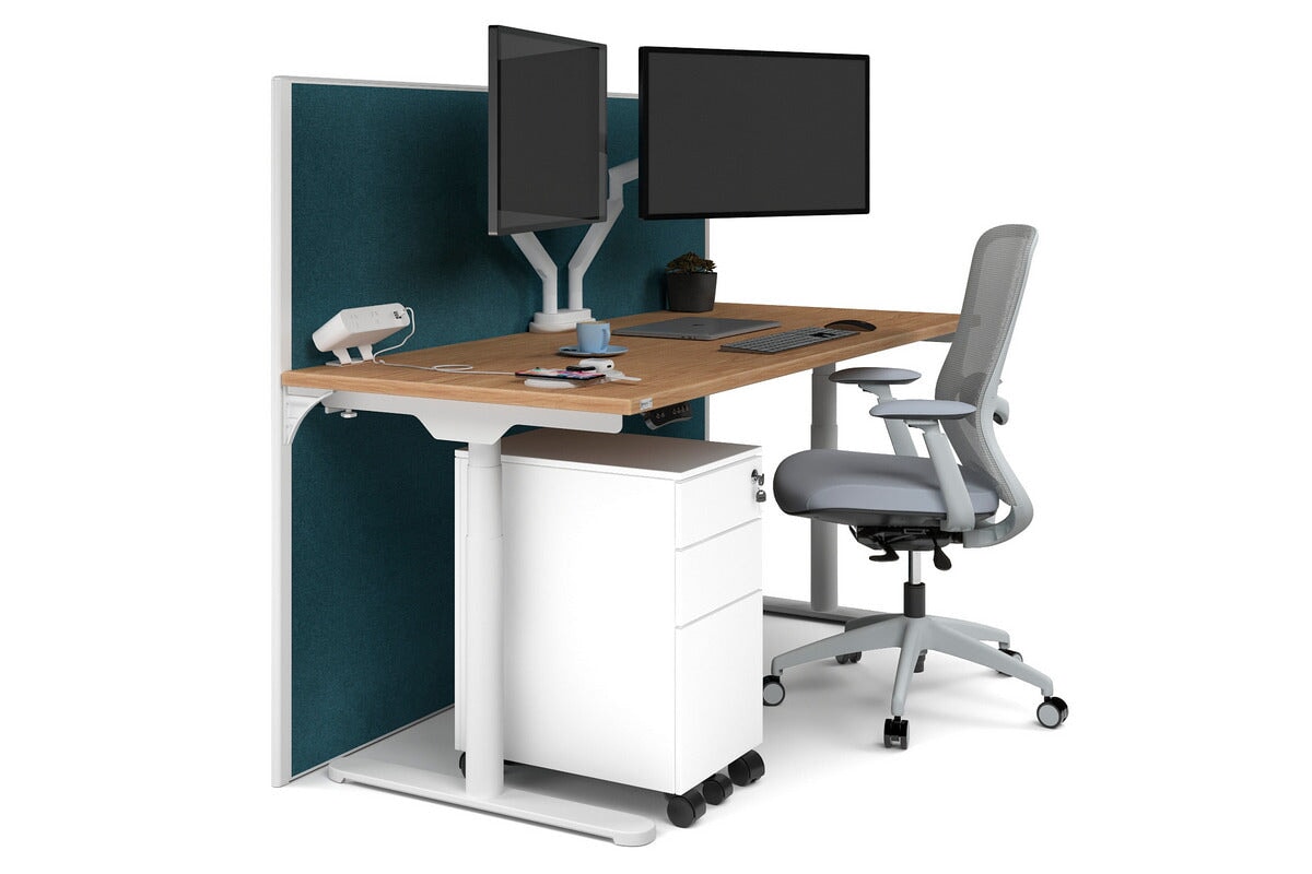 Premium Adjustable Height Single Workstation Desk - 1600L x 700W Size - Ideal for Home Office, Study & Workspace Ergonomics