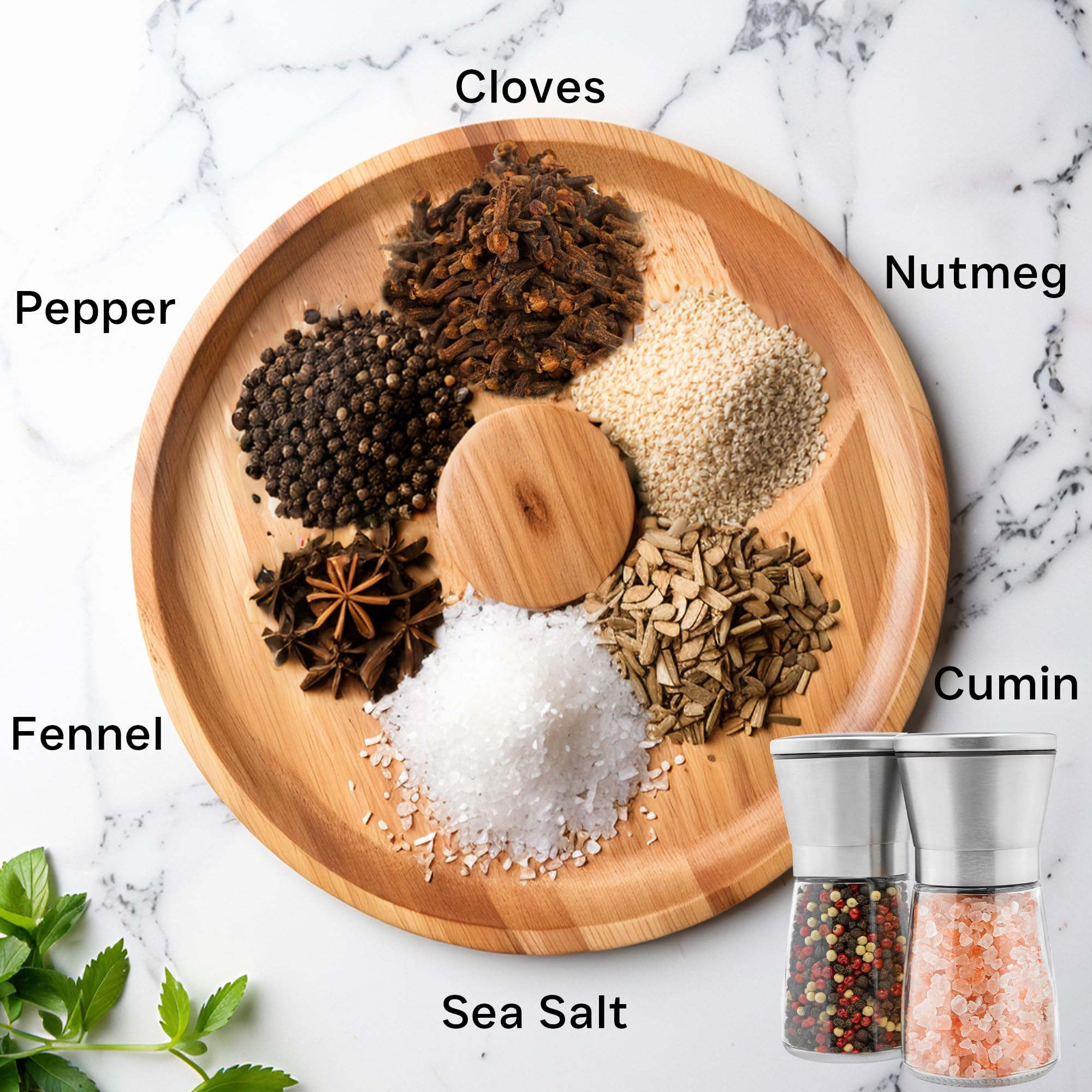 Premium Stainless Steel Salt and Pepper Grinder Set - Adjustable Coarseness, Refillable Glass Body - Compact Kitchen Essential for Cooking, Dining & Gifting (2 Pack) - Perfect for Restaurants, Home Kitchens & Dinner Parties