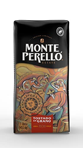 Premium Monte Perelló Whole Bean Coffee - 16 oz Bag, 100% Arabica, Single Origin Dominican Republic - Perfect for French Press, Espresso & Morning Brew