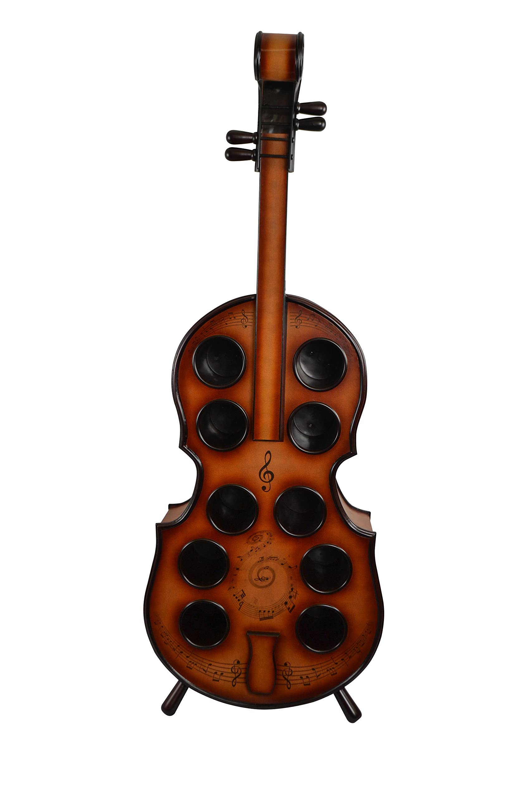 10 Bottle Wood Cello Wine Rack - Elegant Wine Bottle Holder for Kitchen, Dining Room & Bar Storage - Perfect for Home, Office & Restaurant Use