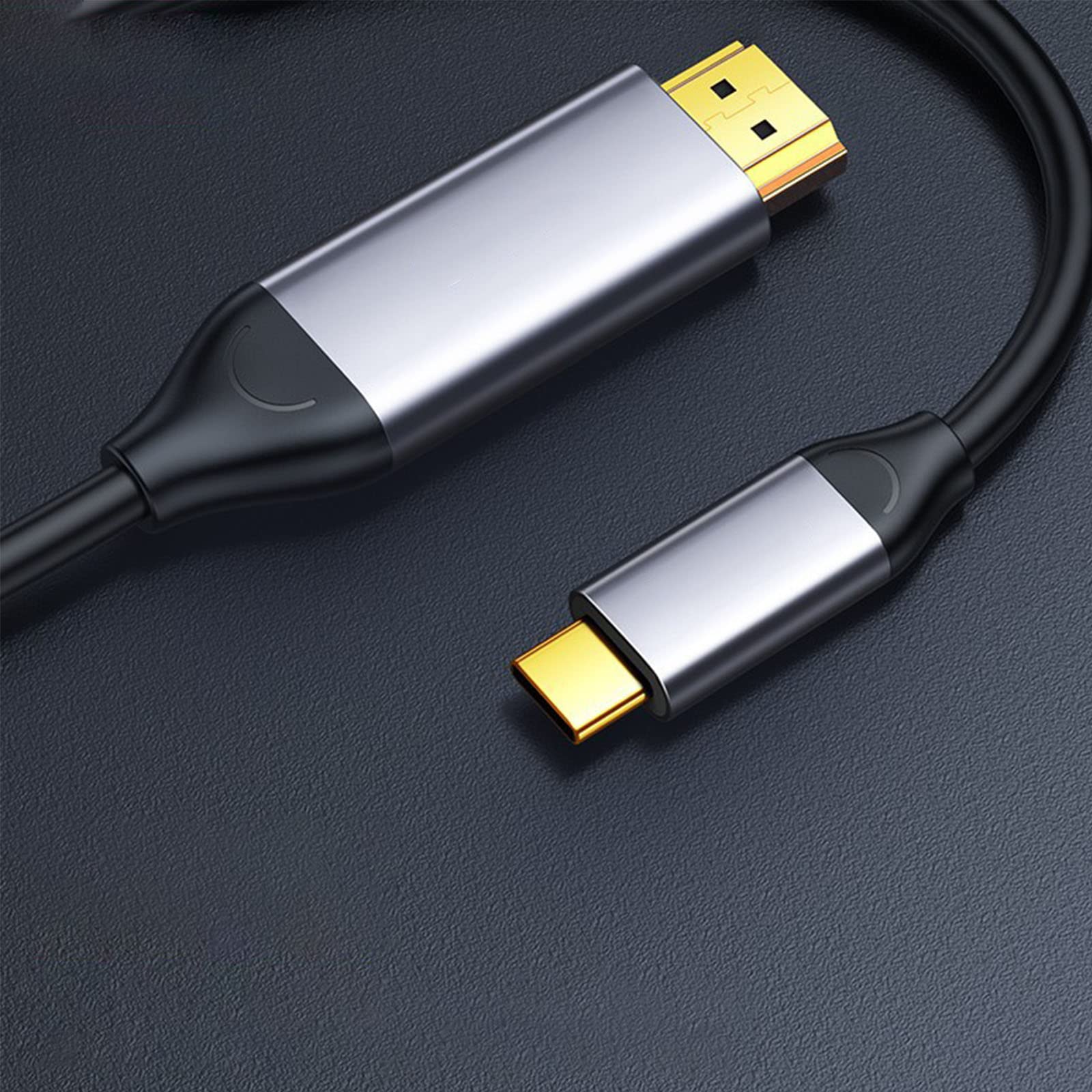 Premium Aluminum USB C Hub Adapter - 4K@30Hz High-Speed USB Type C to HDMI Converter with Cable | Perfect for MacBook Pro, Dell XPS & Work from Home Setup
