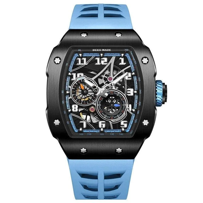BEXEI 9088 Men's Automatic Watch - Carbon Fiber Case, Miyota 82S7 Movement, Sapphire Crystal, 50M Waterproof, Sporty Wind Design for Outdoor & Business Wear