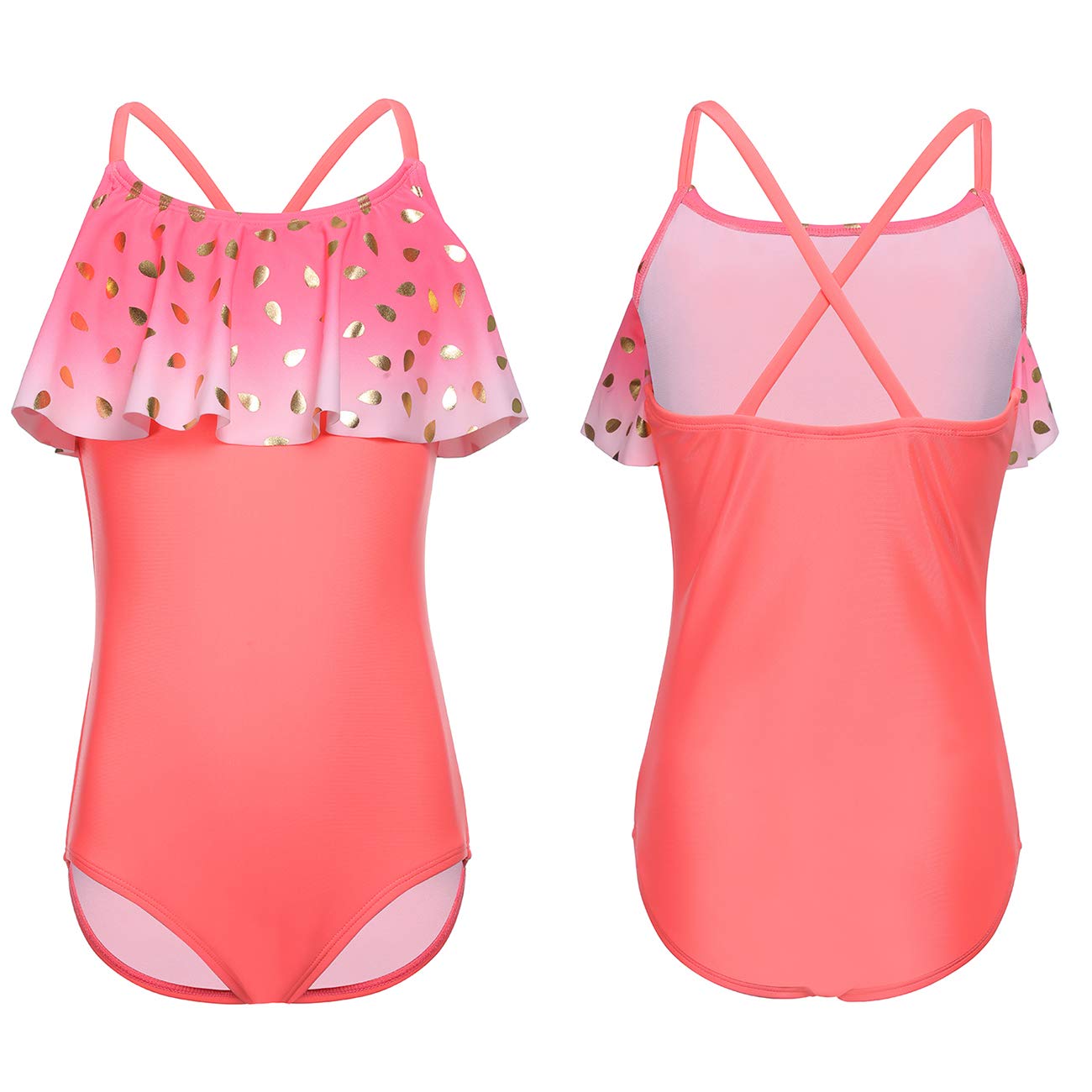 **Dayu Girls' One Piece Swimsuit with Swim Skirt - UPF 50+ Sun Protection, Quick Dry, Modest Swimwear for Beach, Pool & Water Sports**