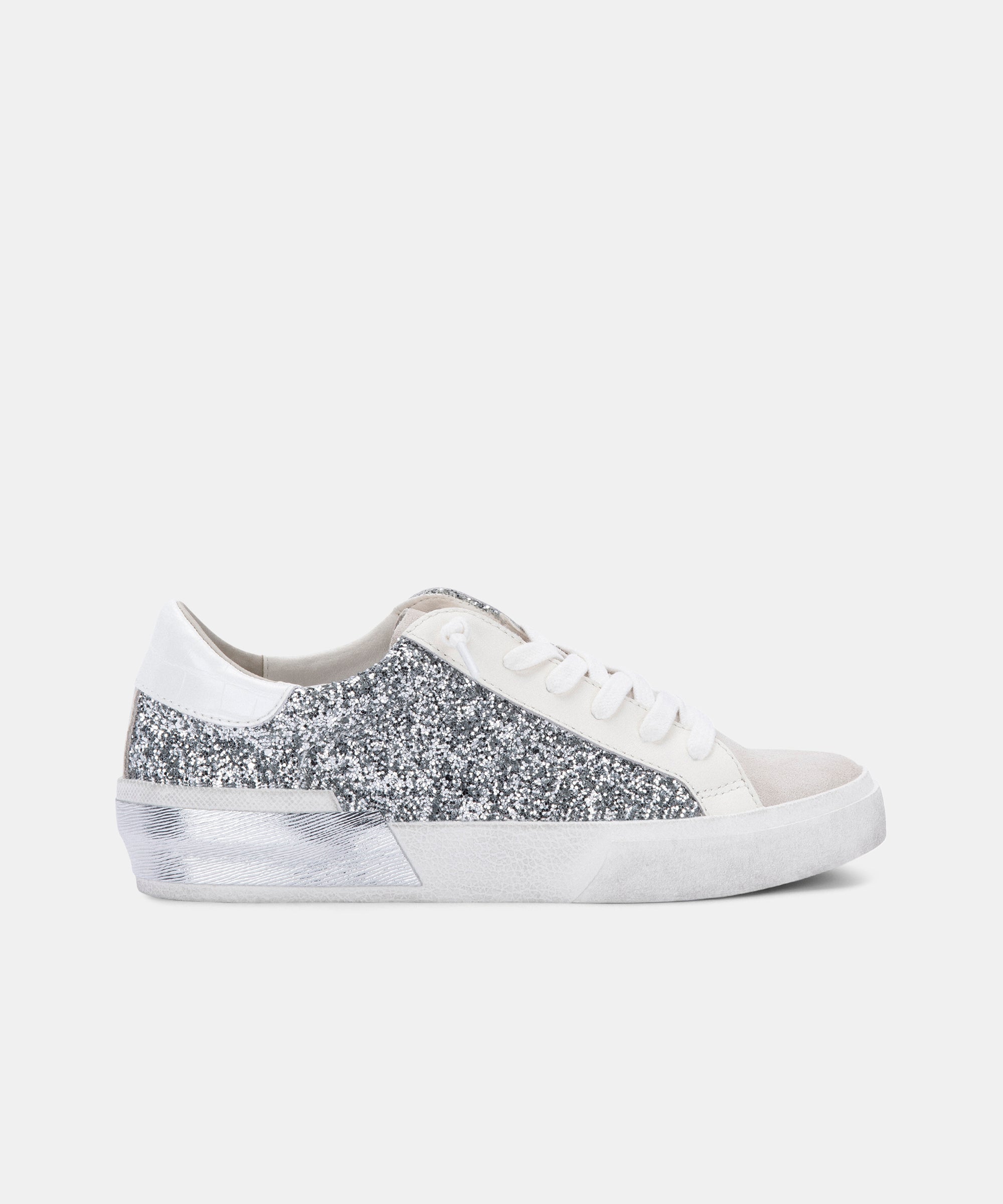 ZINA Women's Silver Glitter Sneakers - Fashionable Comfort for Casual Wear, Gym & Everyday Outfits