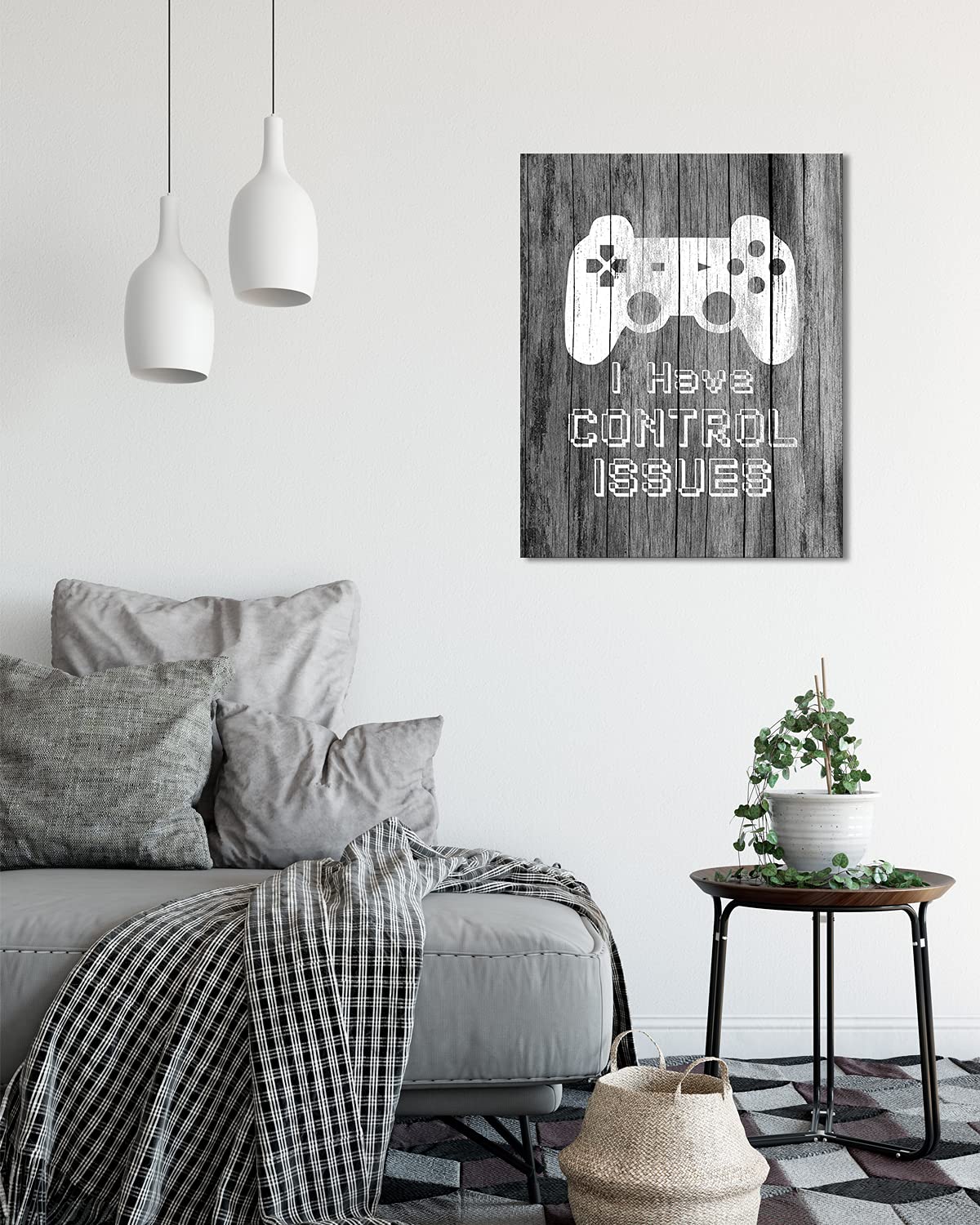 Control Issues Video Gaming Wall Art - Ready to Hang 32x40 Canvas - Perfect for Gamers Room Decor, Birthday Party & Gifts - High Quality Gaming Posters & Prints for Man Cave, Game Room or Bedroom
