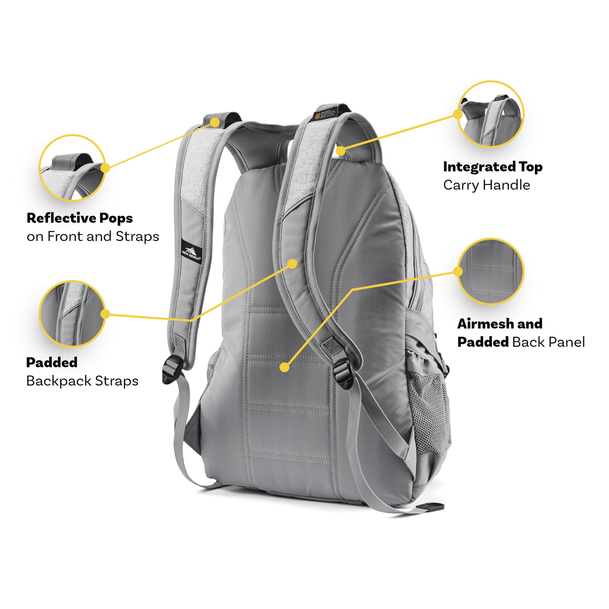 High Sierra Loop Backpack - Durable Travel & Work Laptop Backpack with Tablet Sleeve - Perfect for Commuting, School & Outdoor Adventures - One Size, Black