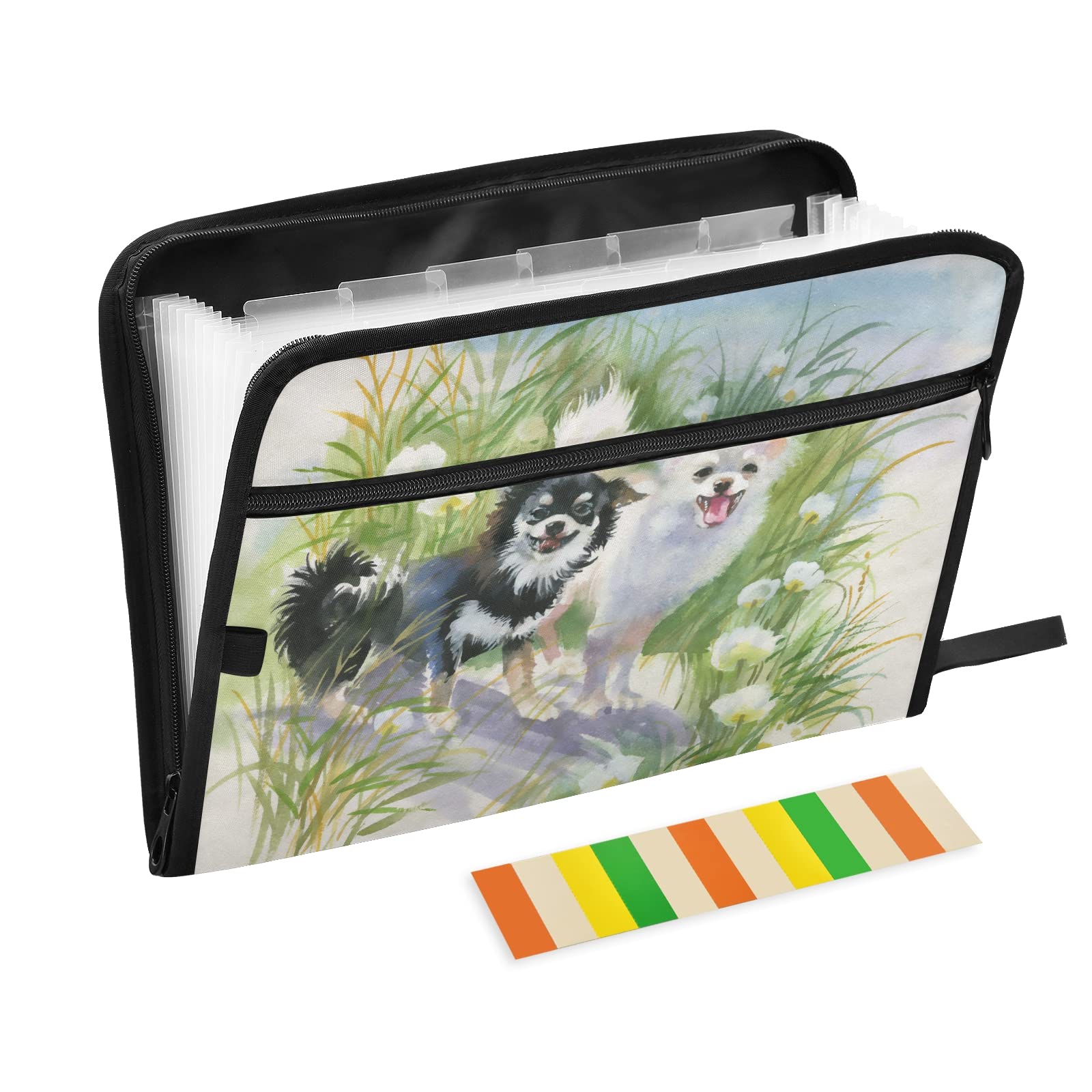 UMIRIKO 13-Pocket Expanding File Folder with Sticky Labels - A4 Letter Size Accordion Document Organizer with Zipper Closure - Perfect for Office, School, and Home Organization (20220735)
