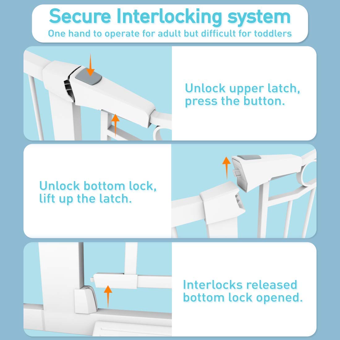 Fairy Baby Safety Gate for Doorways, Stairs & Hallways - Adjustable Pressure Mounted (48.82