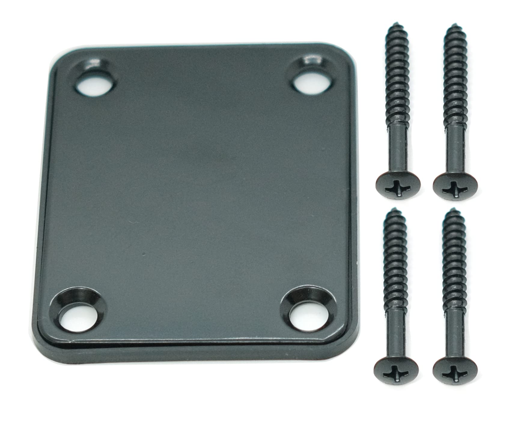 Stainless Steel Electric Bass Guitar Neck Plate - Heavy Duty Neck Joint Reinforcement for Fender, Gibson & More - Black Guitar Hardware Parts - Perfect for DIY Repairs & Upgrades
