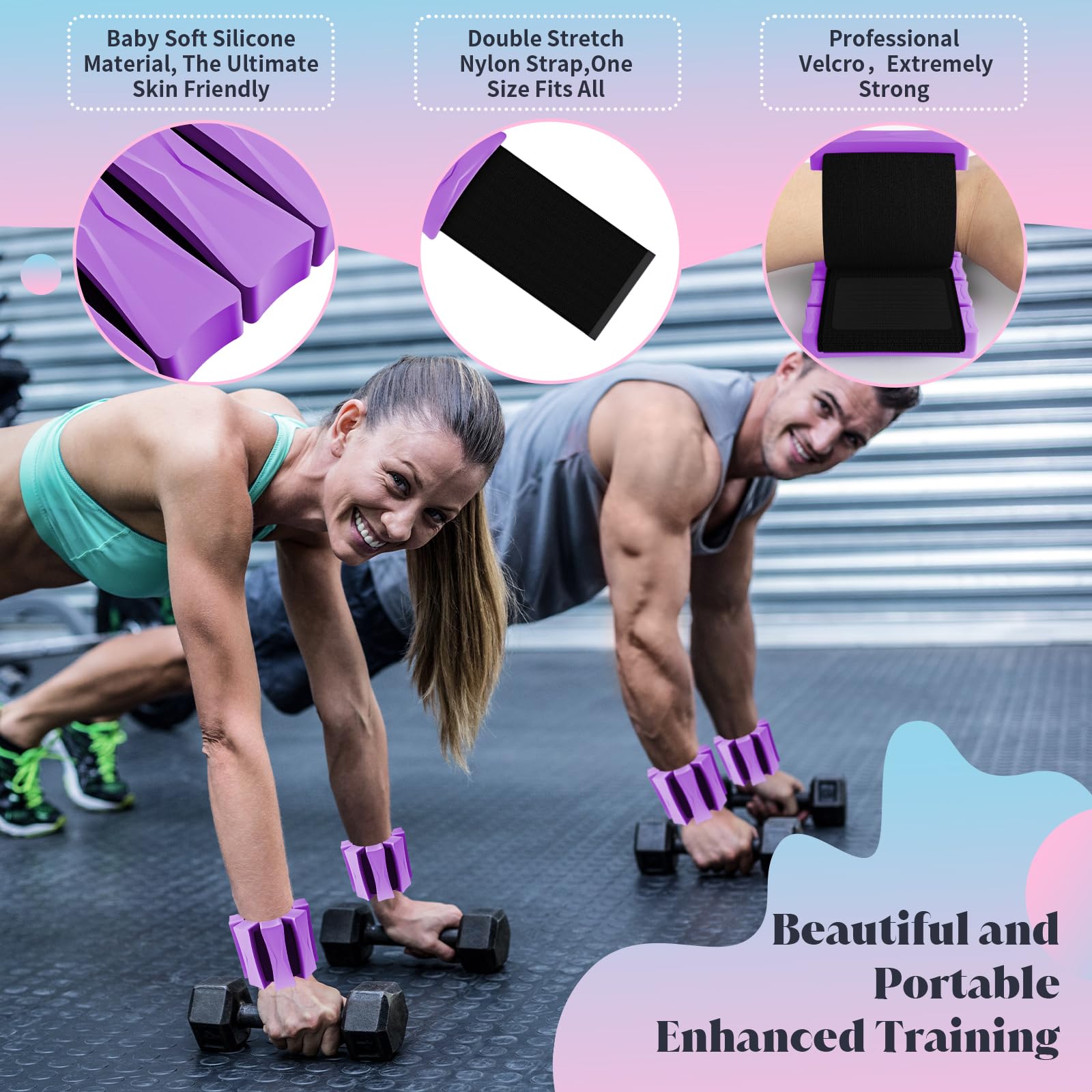 Adjustable Ankle Weights for Women & Men - 2-Pack (1LB Each) - Wrist & Ankle Weights for Home Gym, Walking, Running, Yoga, Pilates, Barre & Strength Training - Perfect for Travel & Fitness On-The-Go