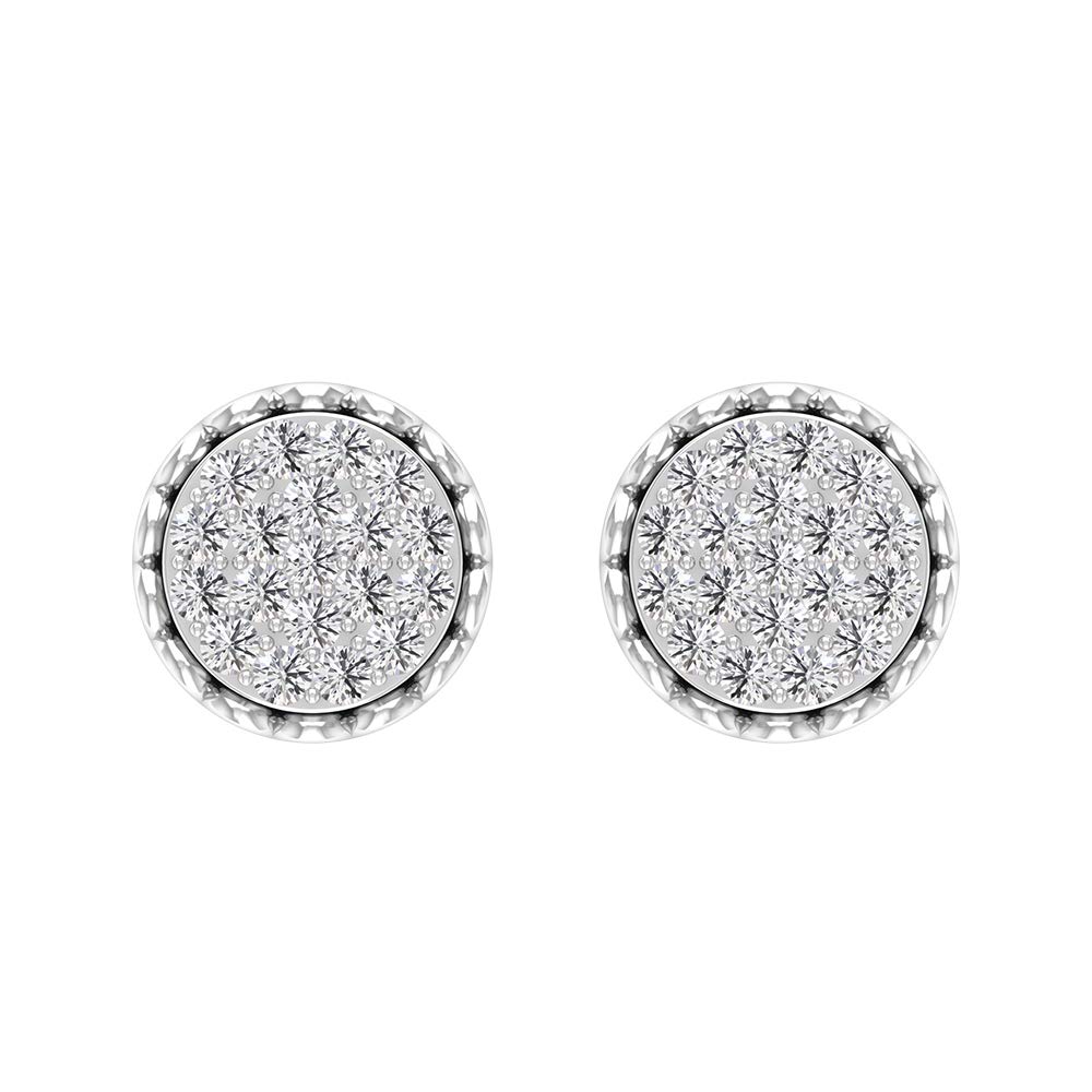 10K Solid Gold Zirconia Stud Earrings for Women – Cubic Zirconia CZ Illusion Set Designer Stud Earrings | Perfect for Everyday Wear, Gift Giving & Special Occasions