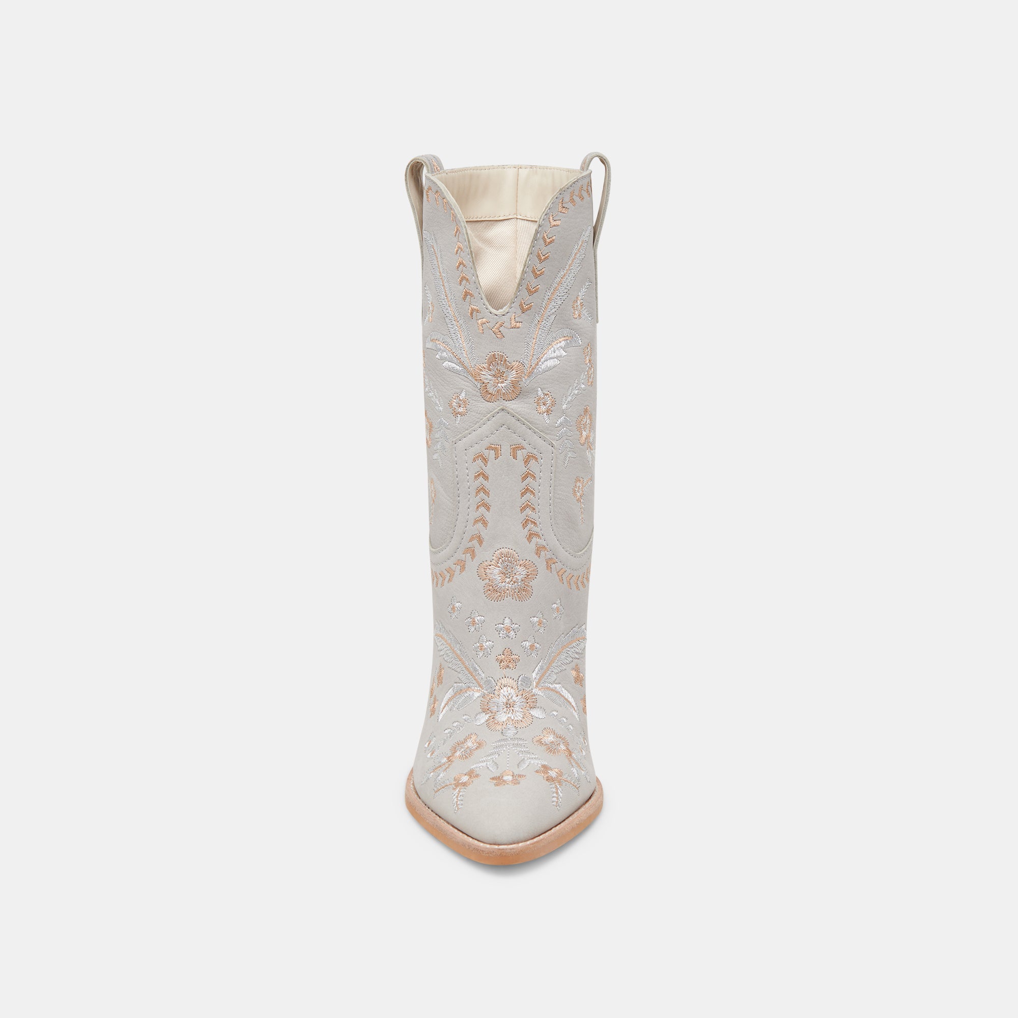 JESSEY Women's Light Blue Nubuck Floral Ankle Boots - Stylish Comfort for Casual Outings & Spring Fashion