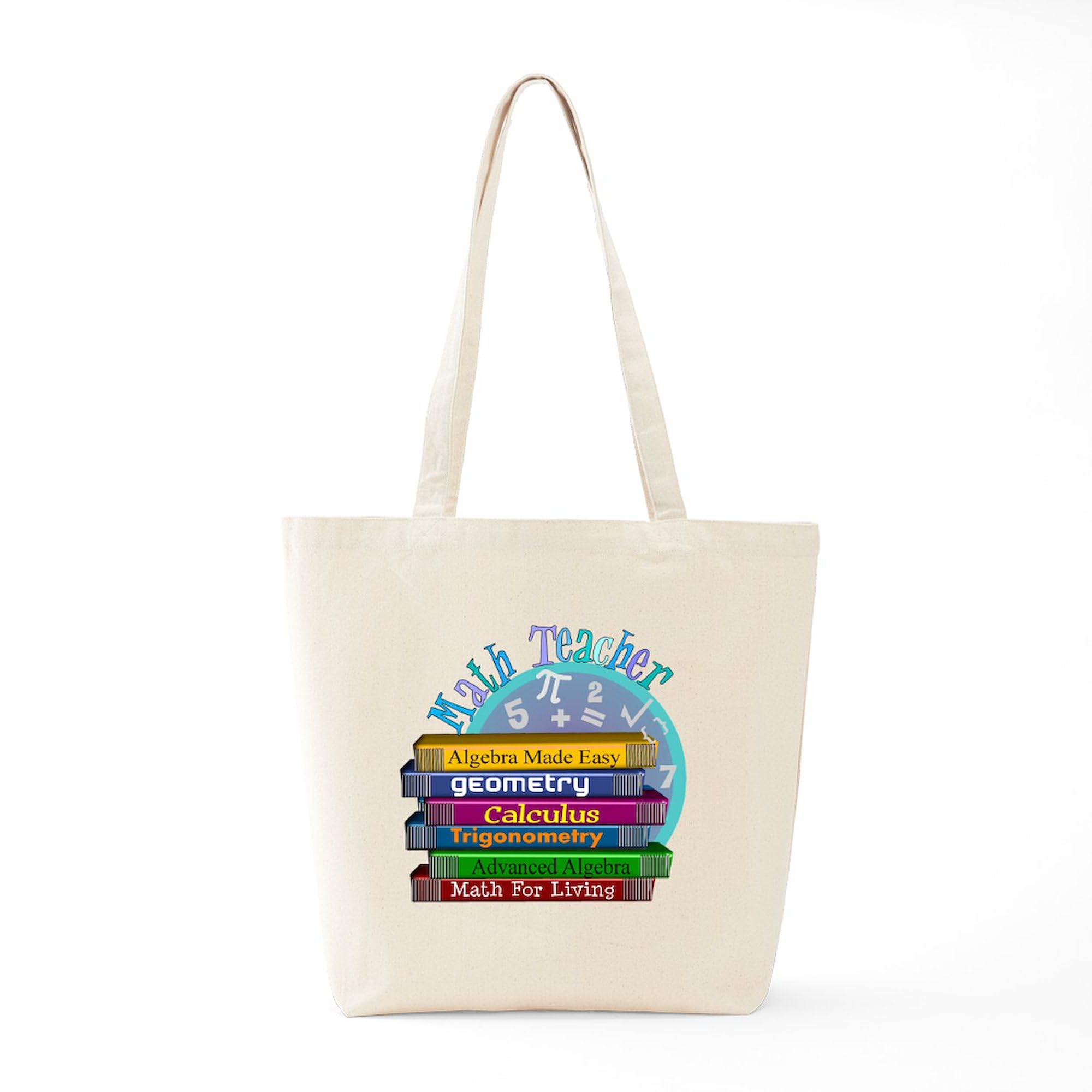 Math Teacher Tote Bag - Natural Canvas Reusable Shopping Bag for School, Work & Groceries | Eco-Friendly & Durable