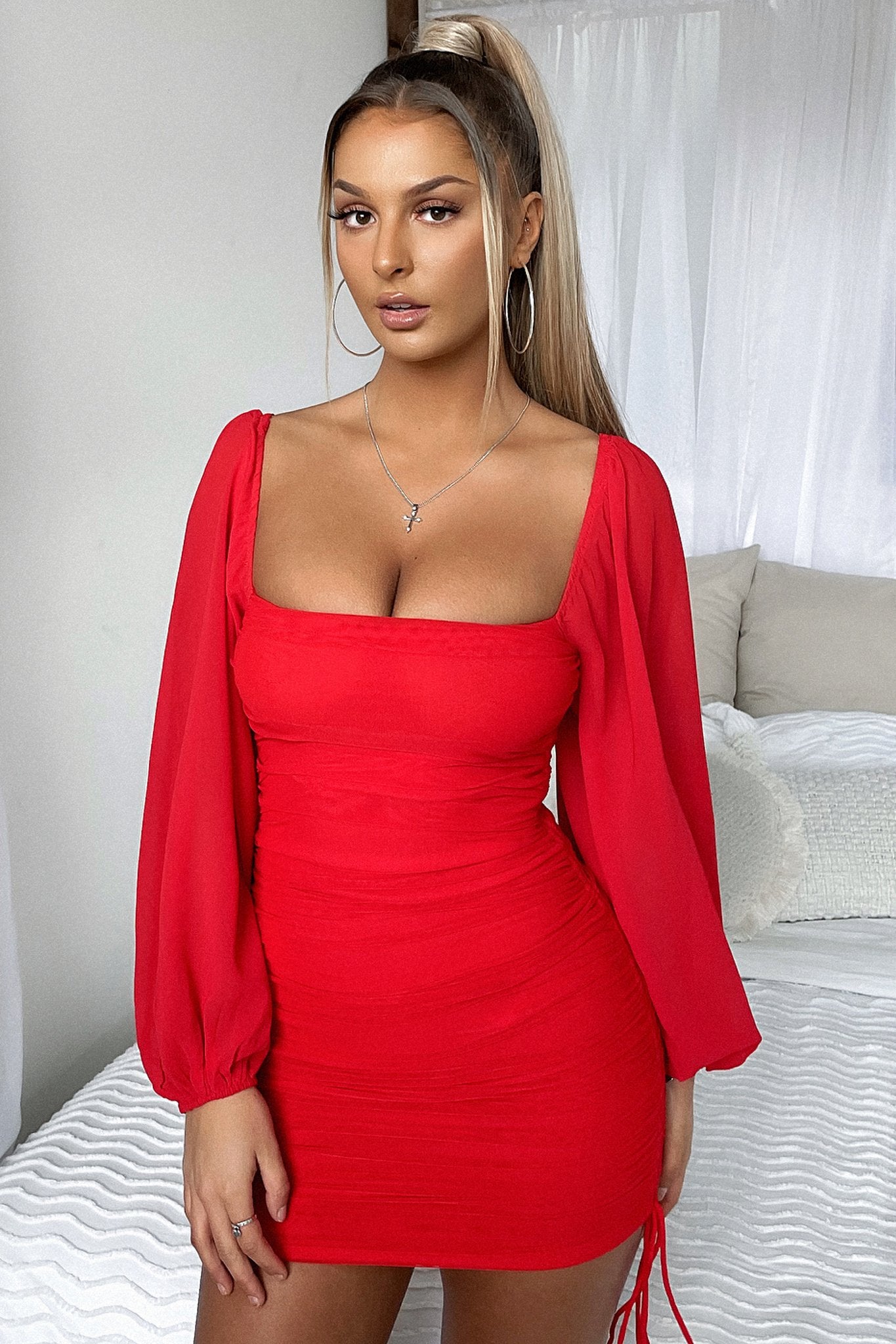 Lorde Red Dress - Elegant Women's Party Dress for Evening Events, Date Nights & Special Occasions