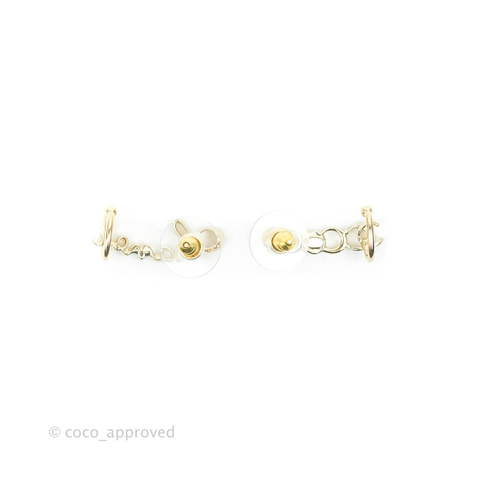 Chanel CC Coco Crystal Earrings - Gold Tone Clip-On Earrings for Women | Luxury Fashion Jewelry for Parties, Weddings & Special Occasions