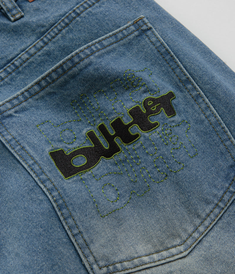 Butter Goods Warped Jeans - Washed Mid Blue Denim Pants for Men | Trendy Distressed Skinny Jeans | Perfect for Casual Wear, Street Style & Night Out