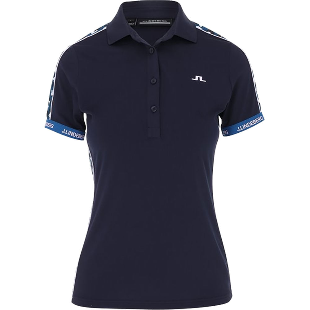 J. Lindeberg Damai Women's Golf Polo Shirt - Moisture-Wicking, UV Protection & Stylish Design for Golf, Tennis & Outdoor Sports