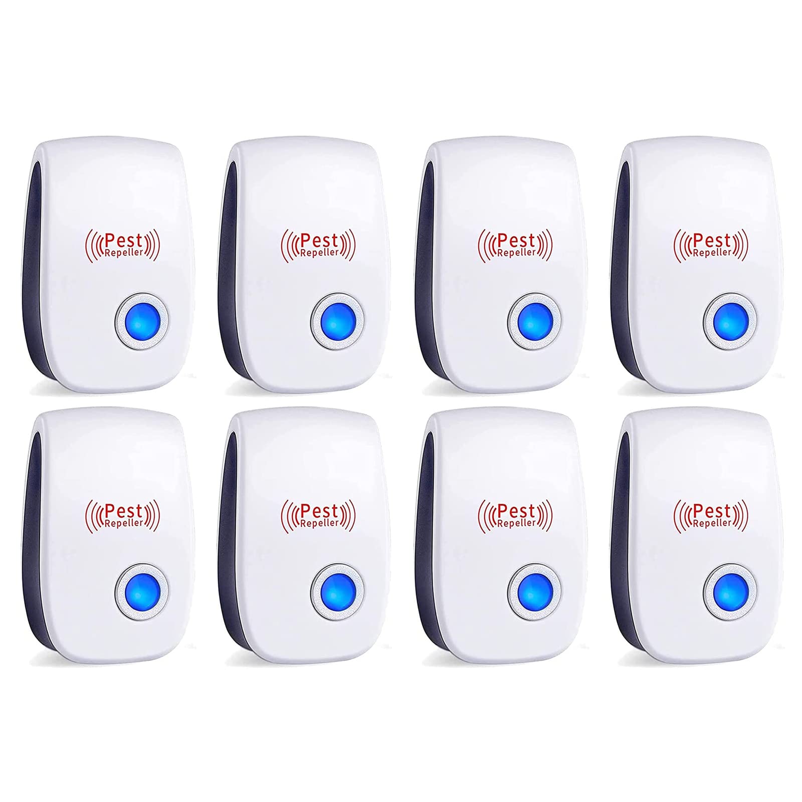 XVEN Ultrasonic Pest Repeller - 8 Pack, Indoor Pest Control for Mice, Rats, Spiders, Roaches - Safe for Living Room, Garage, Warehouse, Office, Hotel (White) - Ideal for Home, Business & Commercial Use