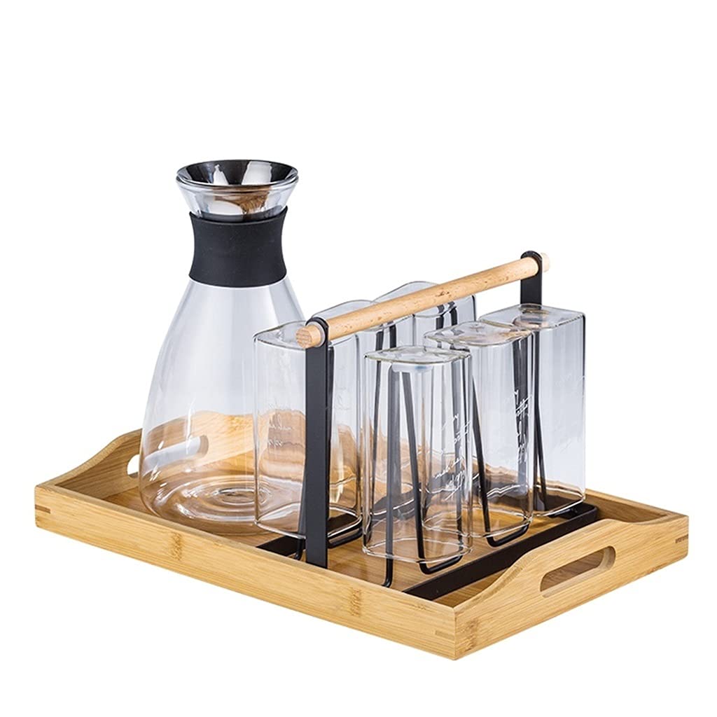 Premium 9-Piece Glass Tea Set with Teapot & 6 Cups - Clear Borosilicate Tea Kettle & Coffee Cup Service for Adults - Perfect for Afternoon Tea, Home Entertaining & Gift Giving