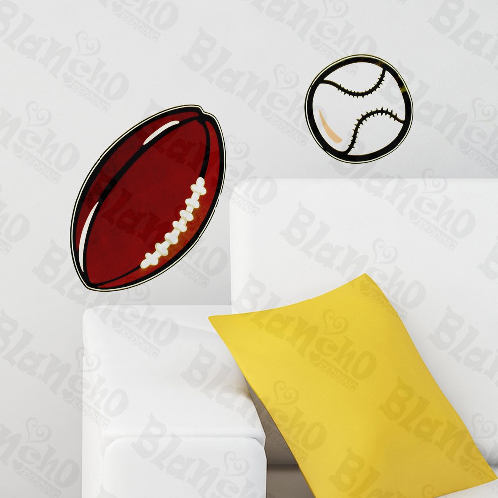 Ball Collection Wall Decals - Removable Vinyl Stickers for Home Decor, Nursery, Kids Room & Office (Set of 12)