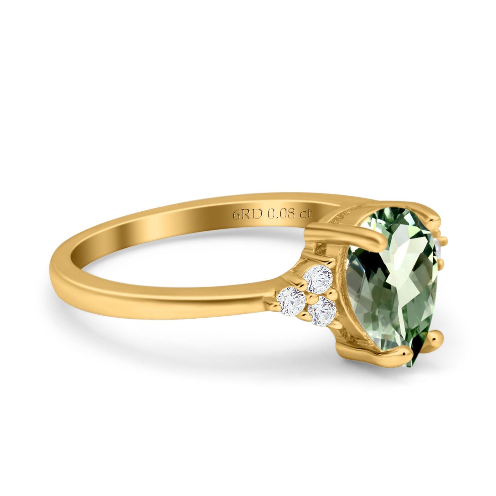 14K Gold 1.33ct Teardrop Pear Shape 8mmx6mm G SI Diamond Engagement Ring for Women - Perfect Wedding Band, Anniversary Gift & Proposal Jewelry