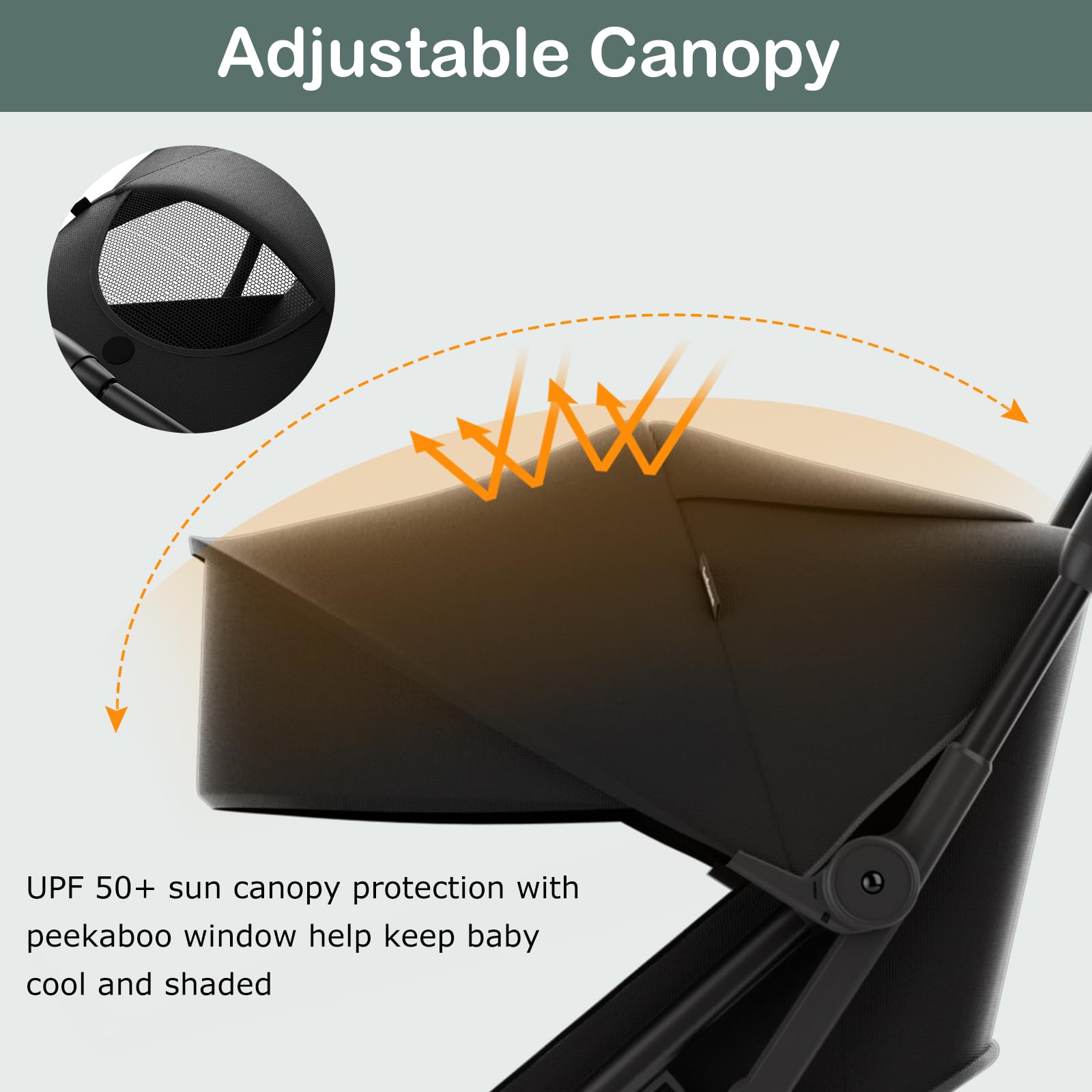 INFANS Lightweight Baby Stroller - Ultra Compact Foldable Travel Stroller for Airplane, One-Hand Gravity Fold with Near Flat Recline Seat, Suitable for Infants 0-36 Months | Perfect for Travel, Shopping & Daily Walks