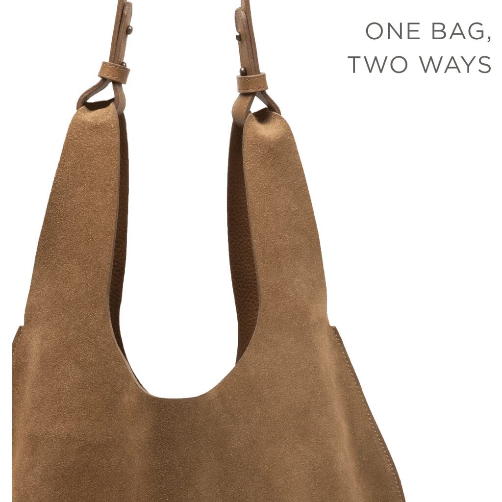 Moore & Giles Reversible Leather Shoulder Bag for Women & Men - Camel Brown Genuine Leather Crossbody Purse | Perfect for Travel, Work & Everyday Use