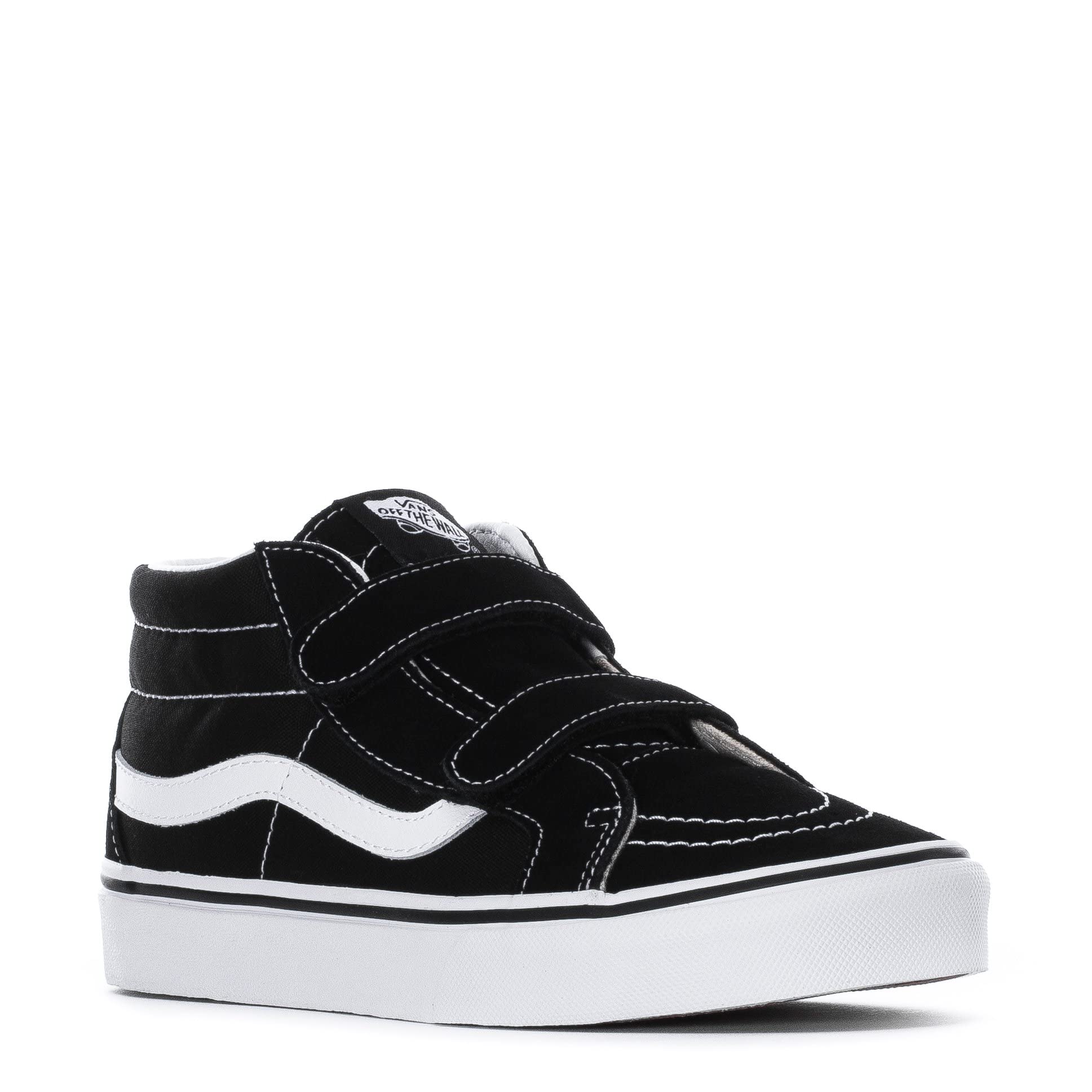 Vans Kids SK8-Mid Reissue V Sneakers - Black & White Size 6.5 Big Kid - Classic Skate Shoes for Boys & Girls | Perfect for School, Skateboarding & Casual Wear