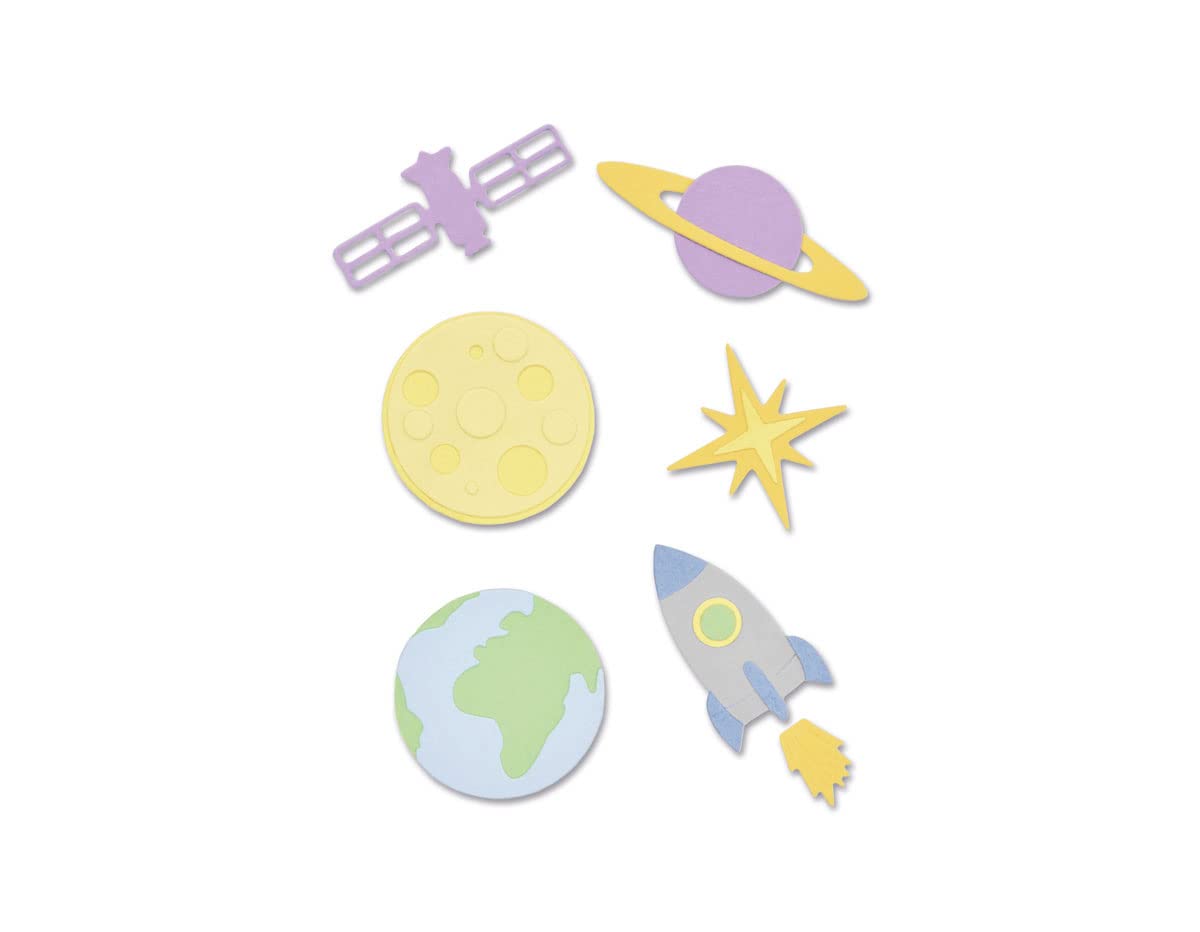 Sizzix Space Dies - One Size, Multicolor Crafting Die Cuts for Scrapbooking, Card Making & DIY Projects