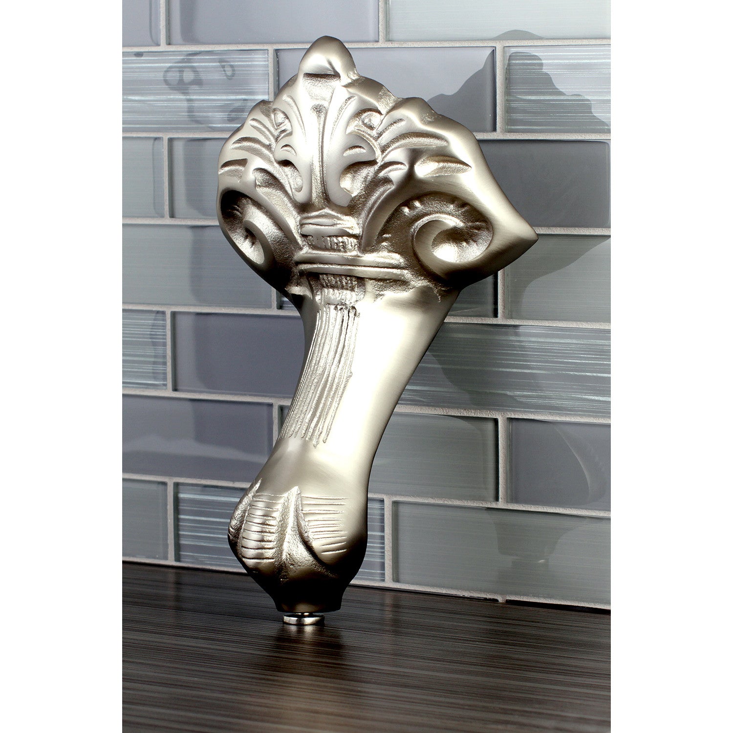 Aqua Eden NHVCTZB8 4-Piece Eagle Claw Cast Iron Bathtub Feet Set in Brushed Nickel Finish - Perfect for Vintage & Modern Bathroom Renovations