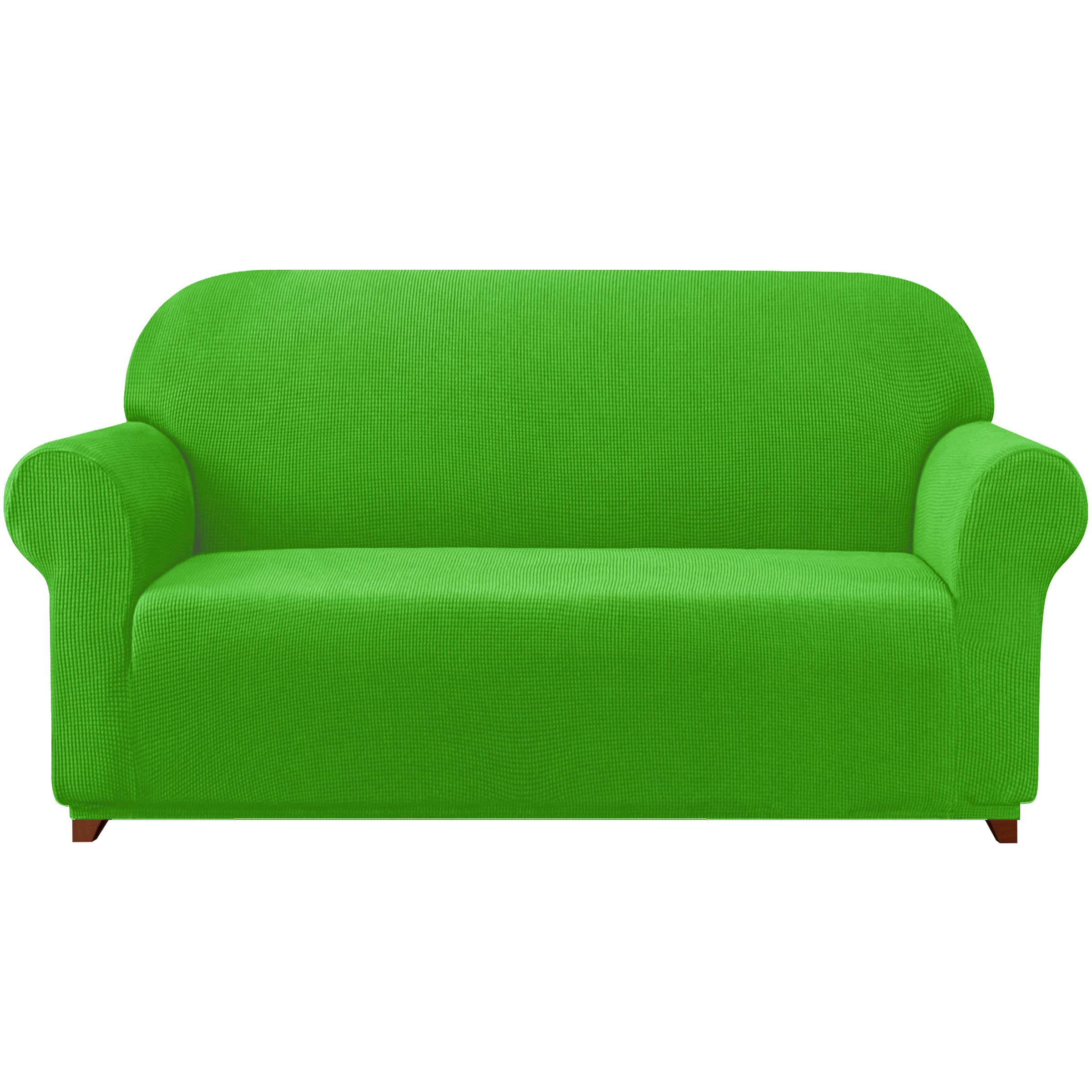 SUBRTEX Stretch Sofa Cover Set - 1 Piece Sofa Slipcover with Free Cushion Cover for 3-Seater Couch (Grass Green) - Perfect for Living Room, Home Decor & Furniture Protection