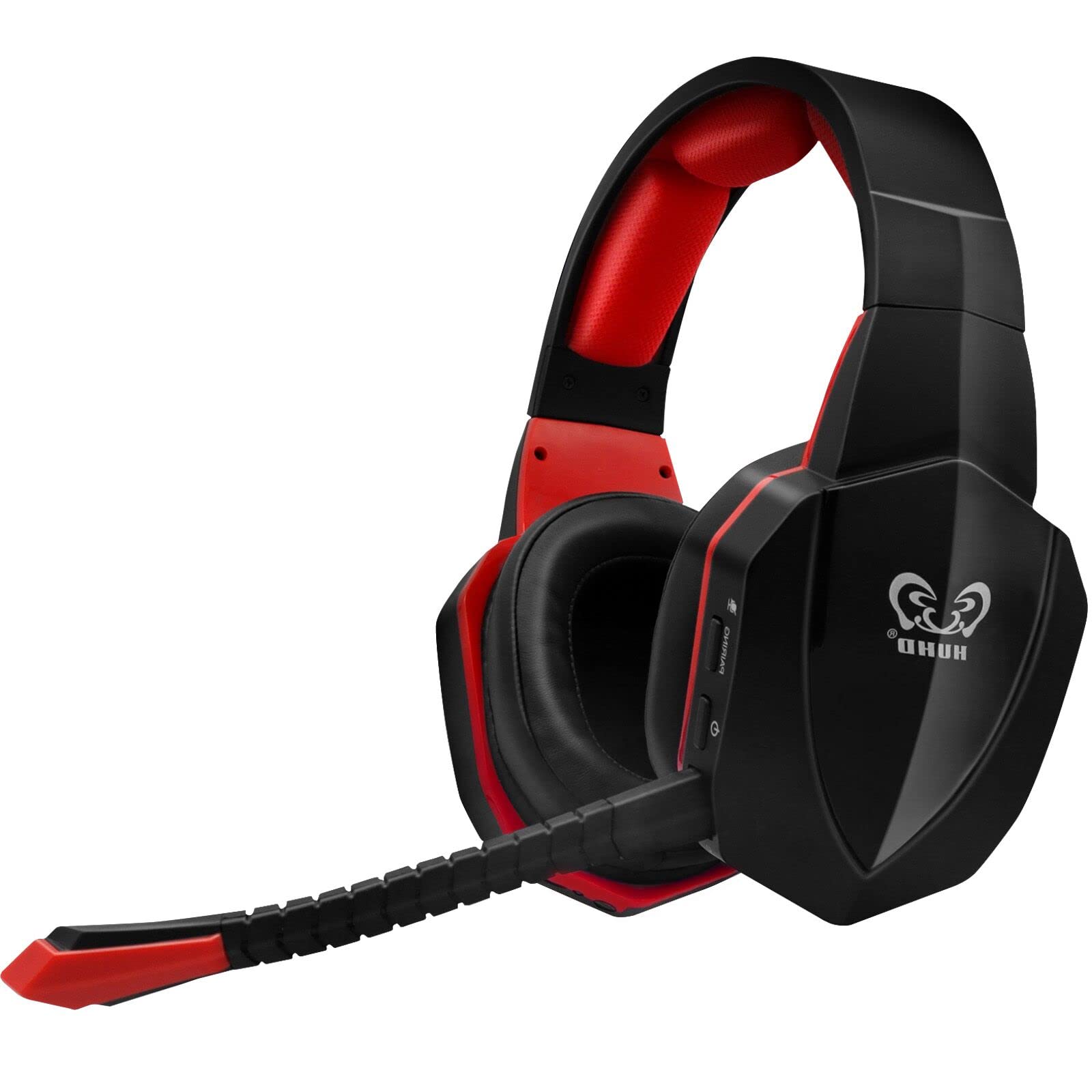 Wireless Gaming Headset for Nintendo Switch PS5 PS4 PC - Over-Ear Headphones with Detachable Mic & Noise Cancellation - Red | Perfect for Online Gaming, Streaming & Virtual Meetings